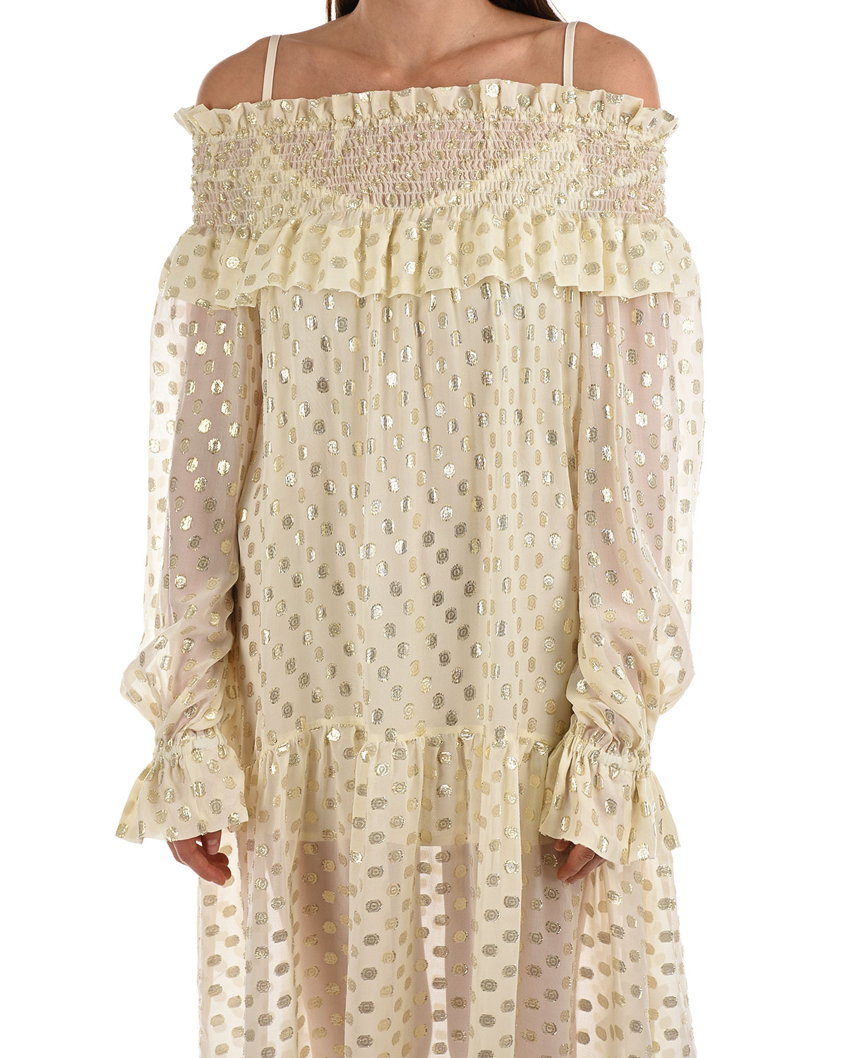 Шелковое платье в горошек Parosh, размер 40, цвет нет цвета - фото 7