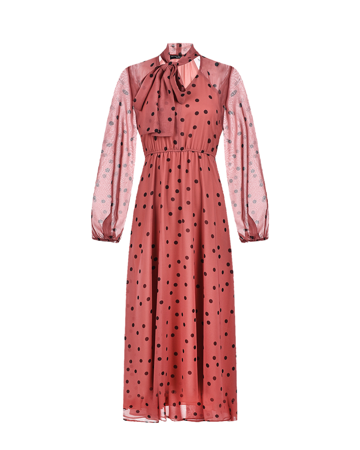 Платье в горошек Pietro Brunelli, размер 38, цвет коричневый