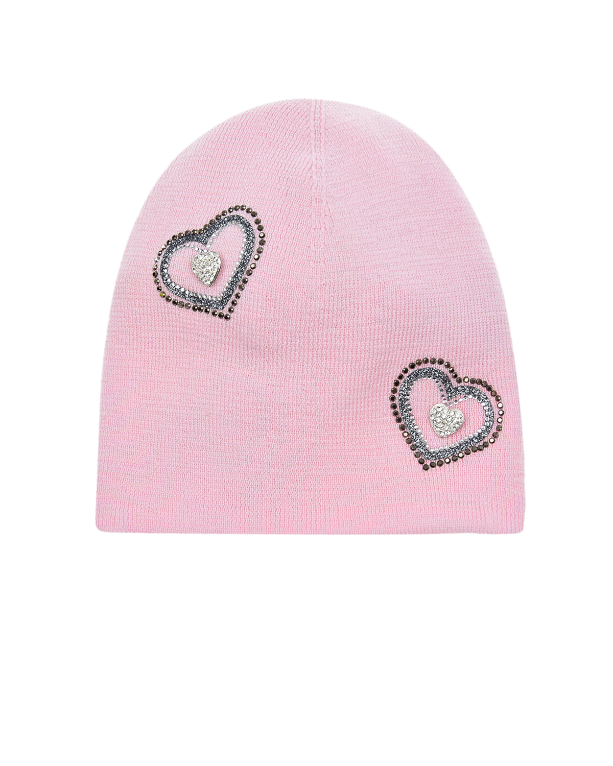 Розовая шапка с сердечками Regina детская, размер 55/57, цвет розовый - фото 1