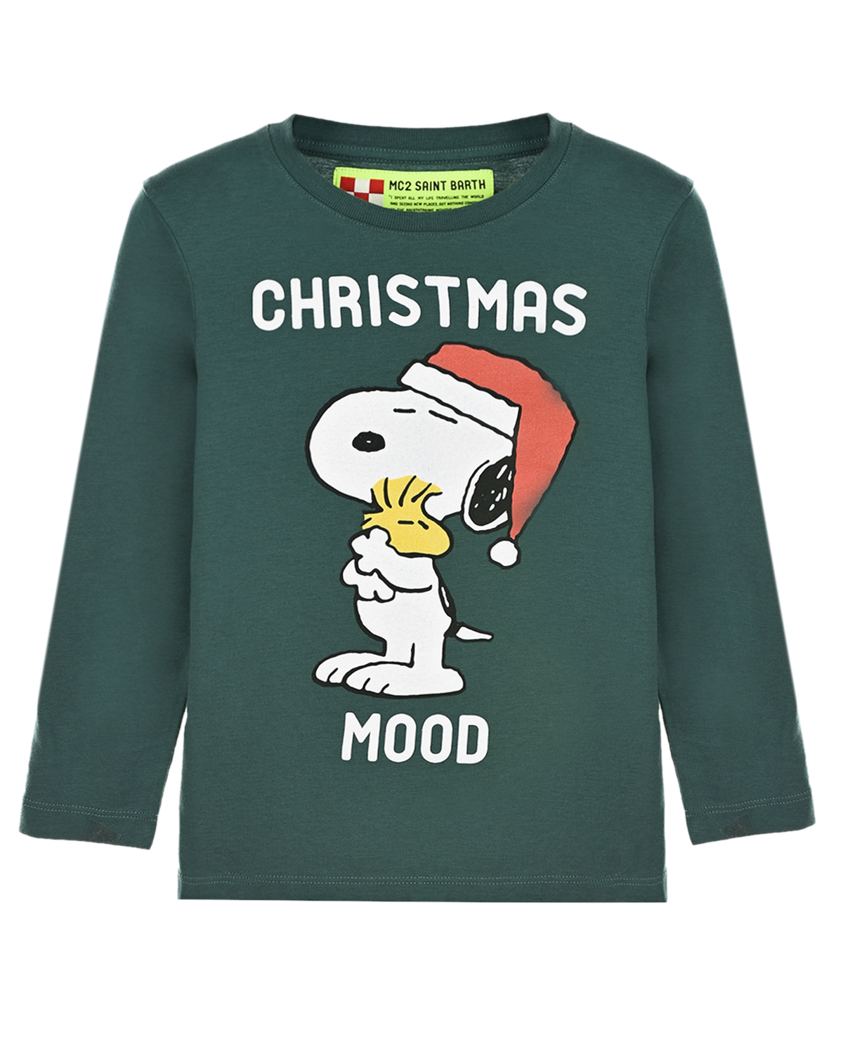 Зеленый свитшот с принтом "Christmas Mood" Saint Barth детский, размер 104 - фото 1