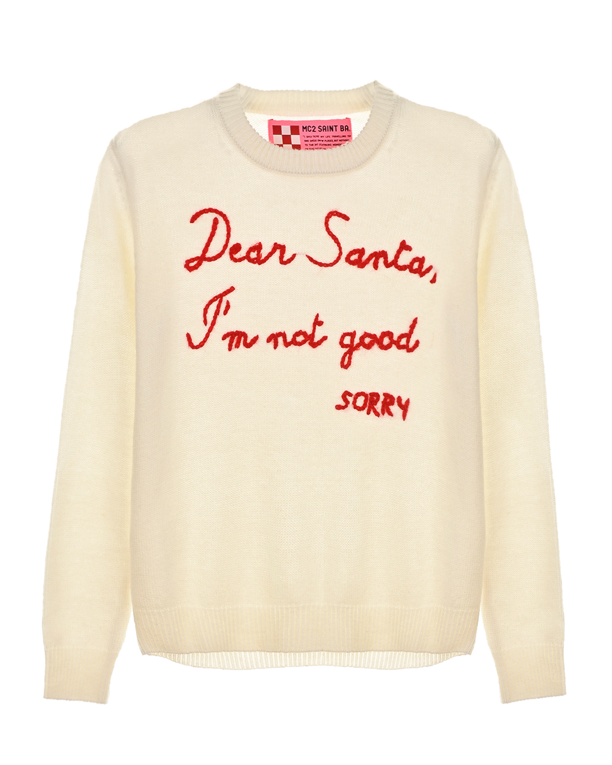 Джемпер с декором "Dear Santa Im not good" Saint Barth детский, размер 116, цвет серый - фото 1