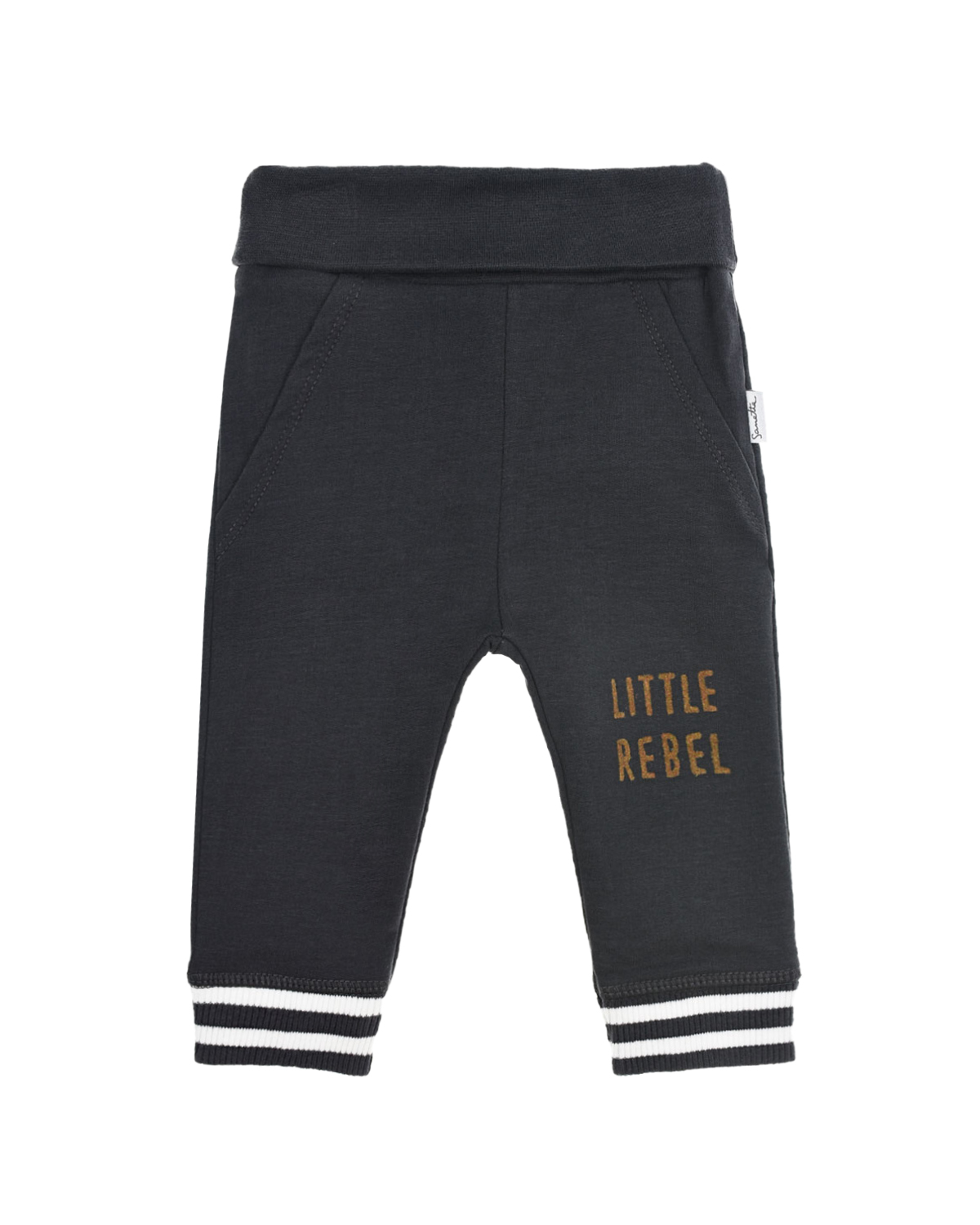 

Спортивные брюки с надписью "Little rebel" Sanetta Kidswear детские, Черный, Спортивные брюки с надписью "Little rebel" Sanetta Kidswear детские