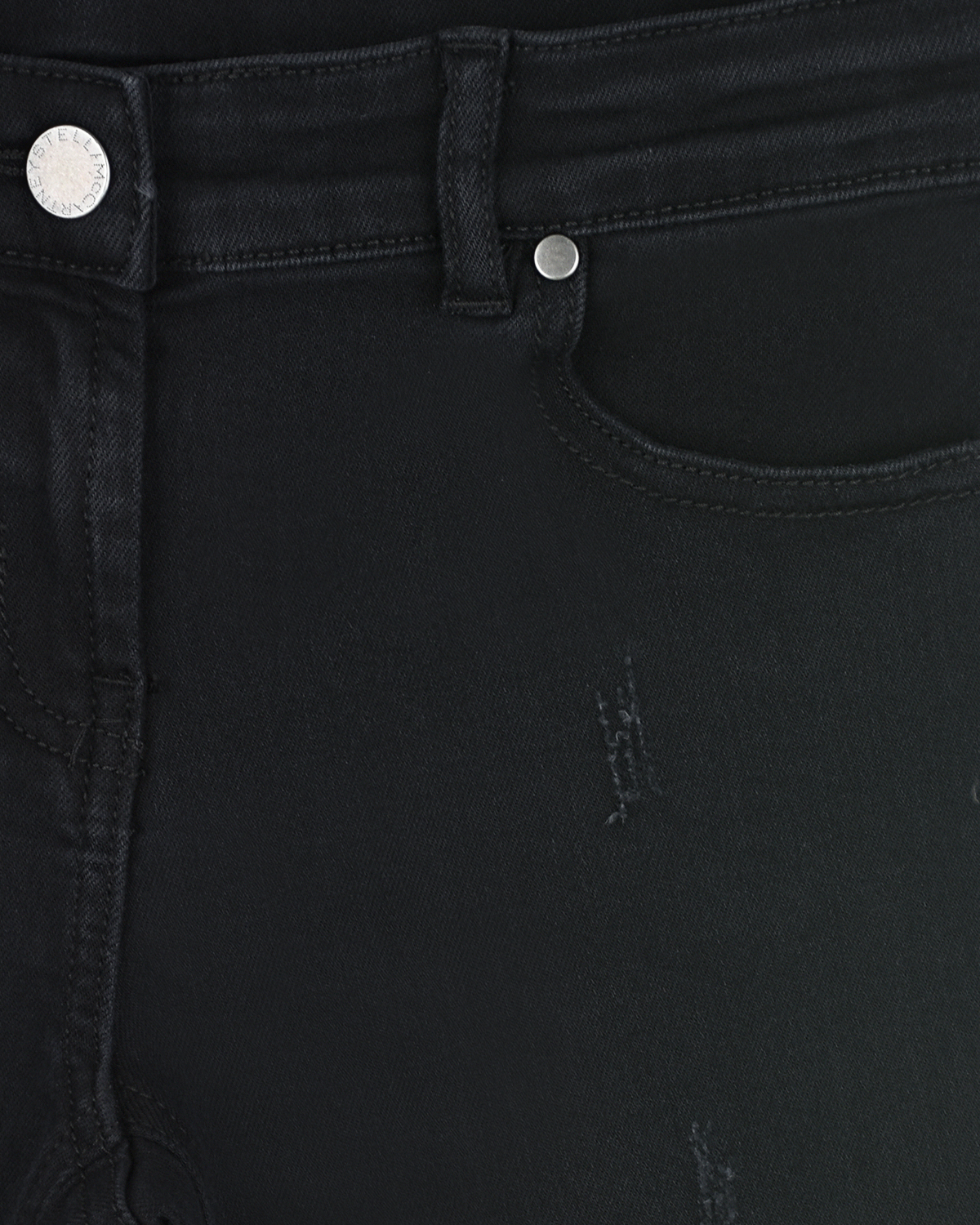 Черные джинсы skinny с потертостями Stella McCartney детские, размер 140, цвет черный - фото 3
