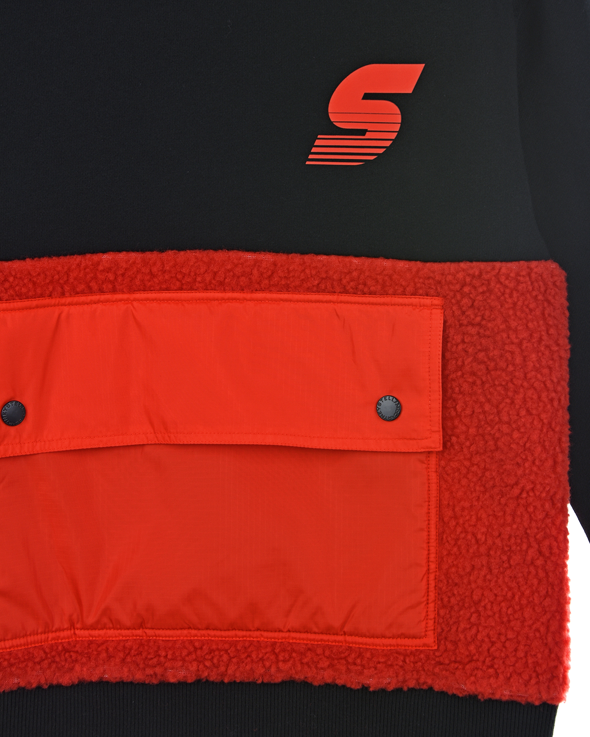 Красно-черный свитшот свитшот с накладным карманом Stella McCartney детское, размер 140, цвет мультиколор - фото 3