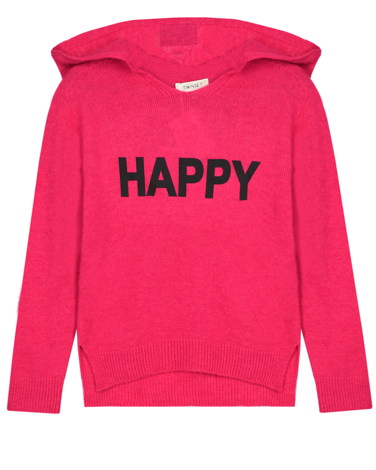 Розовый джемпер с принтом "HAPPY" TWINSET детский, размер 140 - фото 1