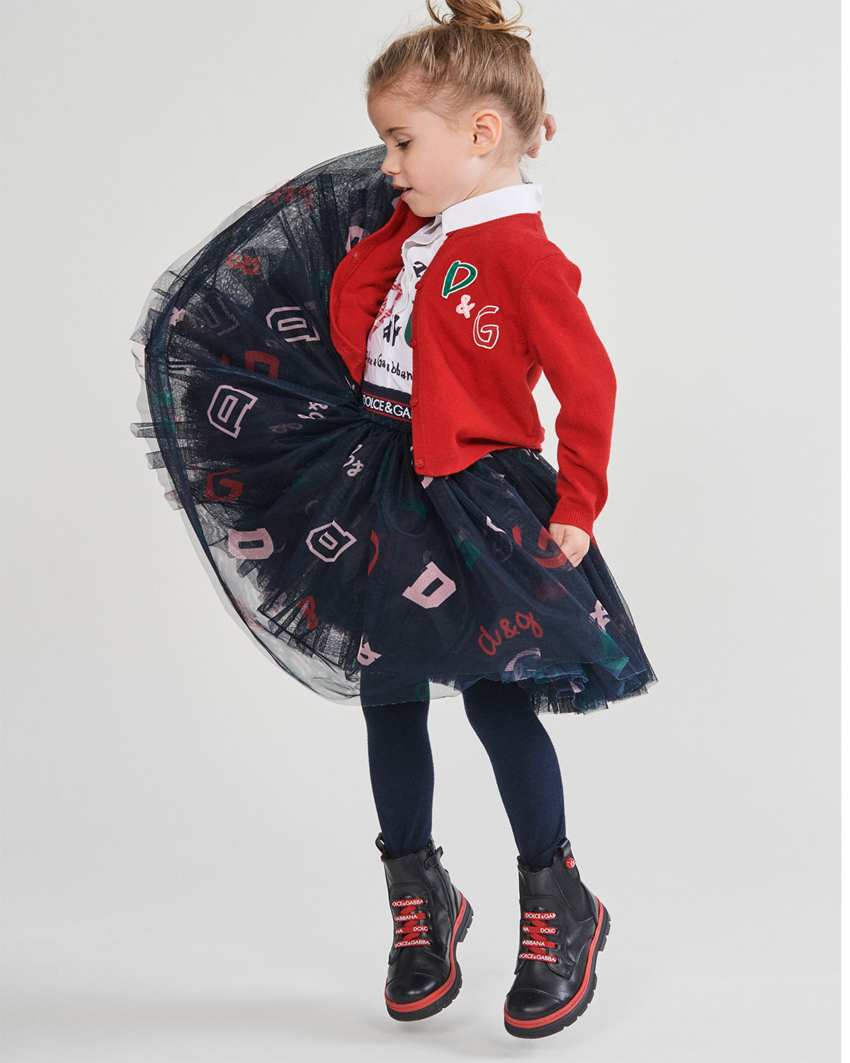 Красная кофта с патчами Dolce&Gabbana детская, размер 128, цвет красный - фото 2