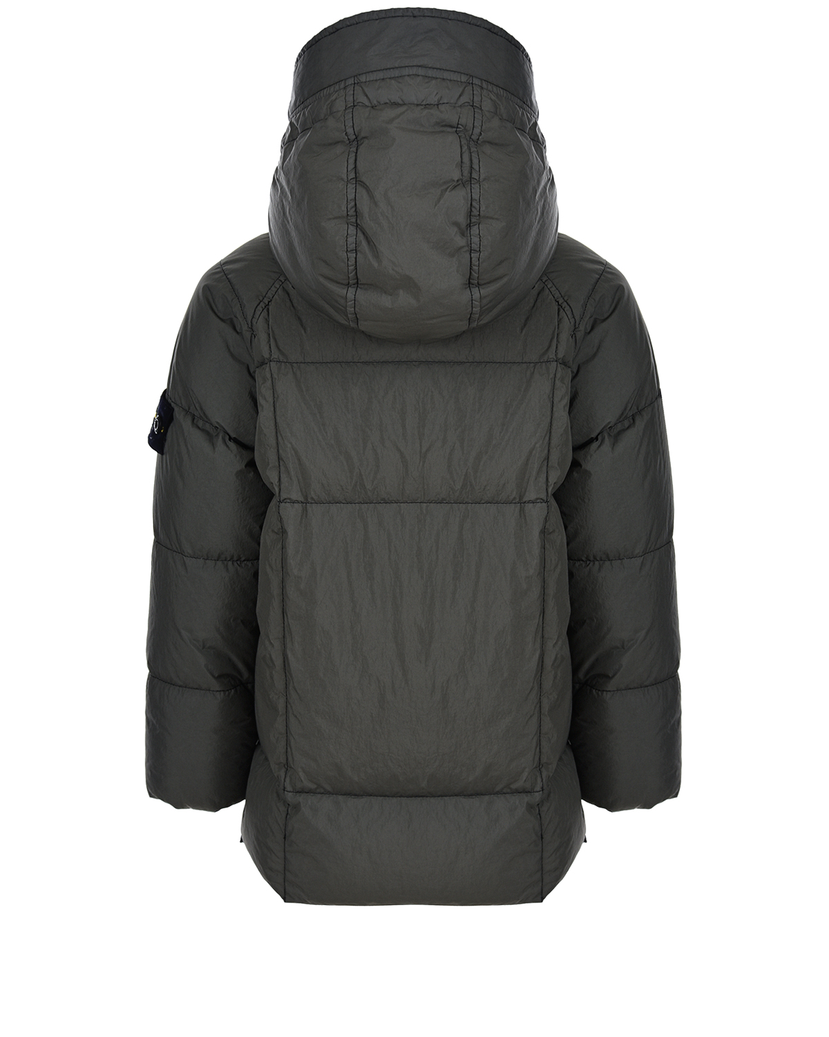 Удлиненная серая куртка с капюшоном Stone Island детская, размер 92, цвет серый - фото 2