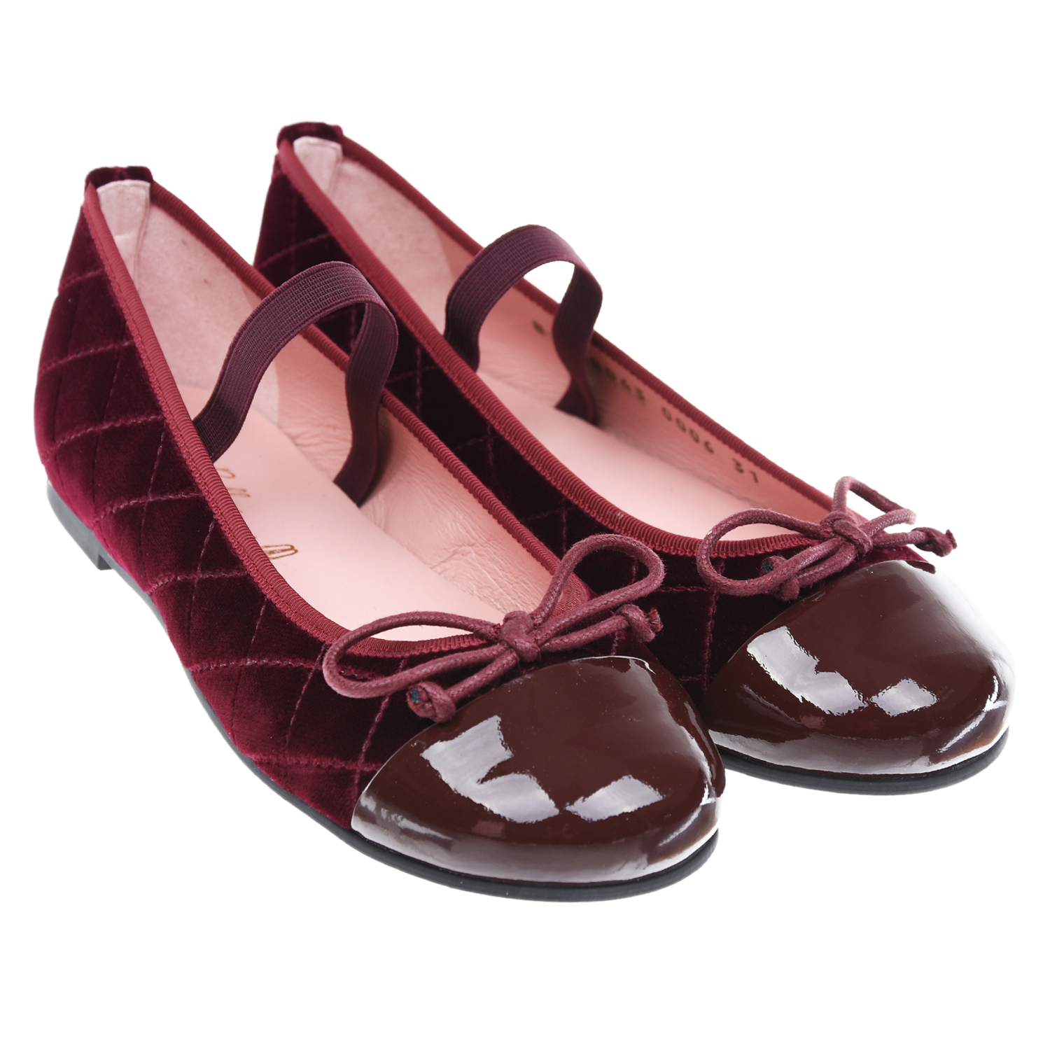 Бордовые стеганые туфли Pretty Ballerinas детские, размер 31, цвет бордовый - фото 1