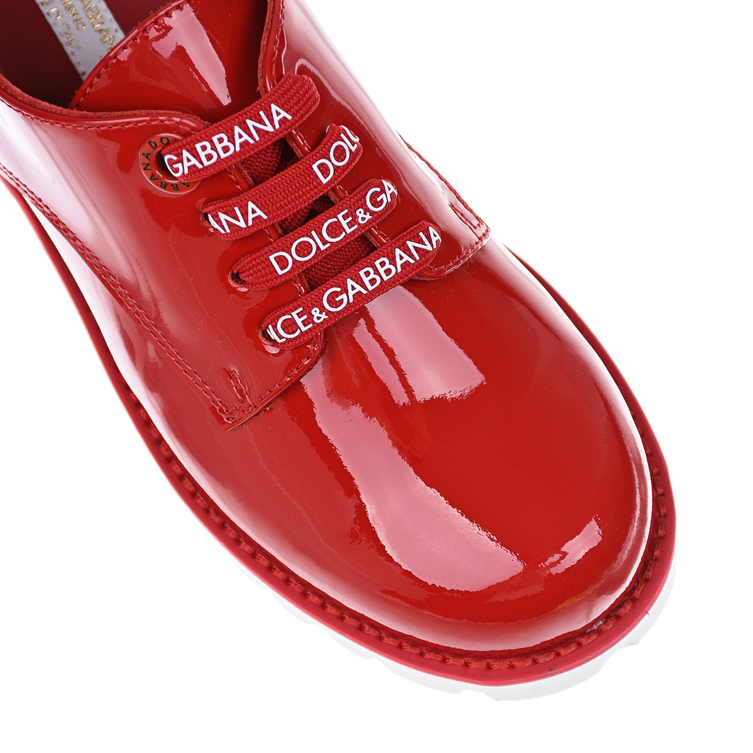 Красные лаковые ботинки Dolce&Gabbana детские, размер 33, цвет красный - фото 6