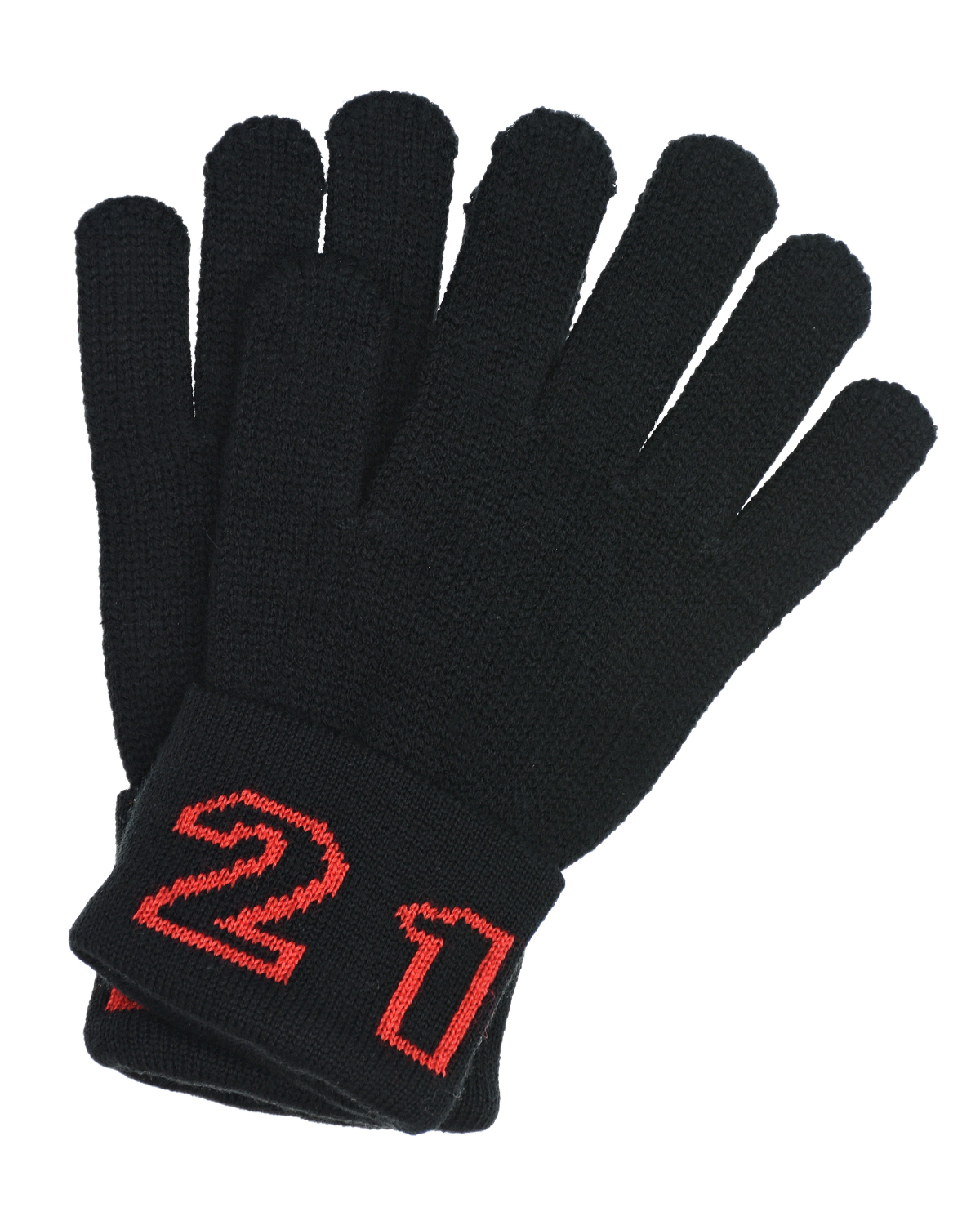 Черные перчатки с красным логотипом No. 21 детские