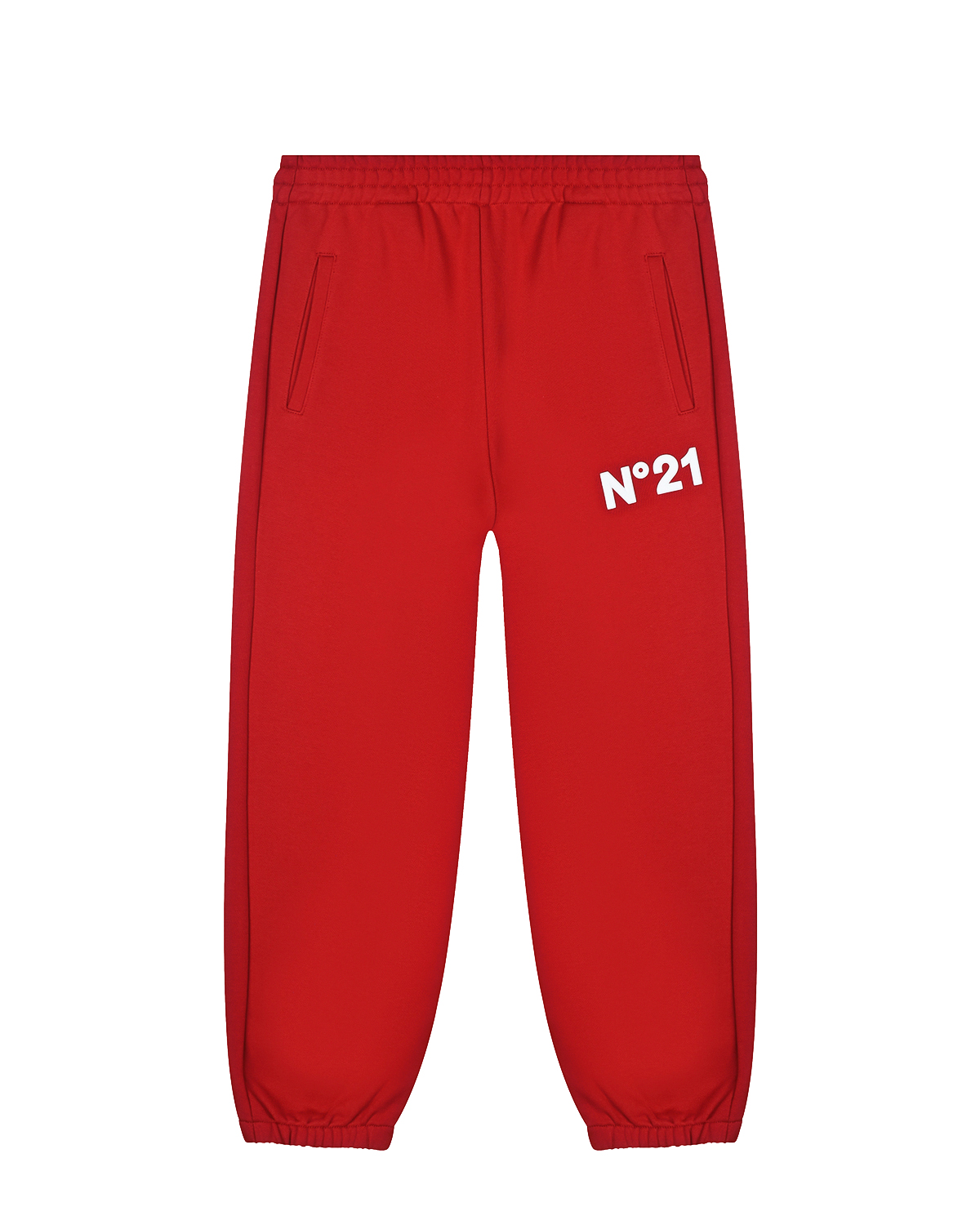 Красные спортивные брюки с логотипом No. 21 детские, размер 140, цвет красный