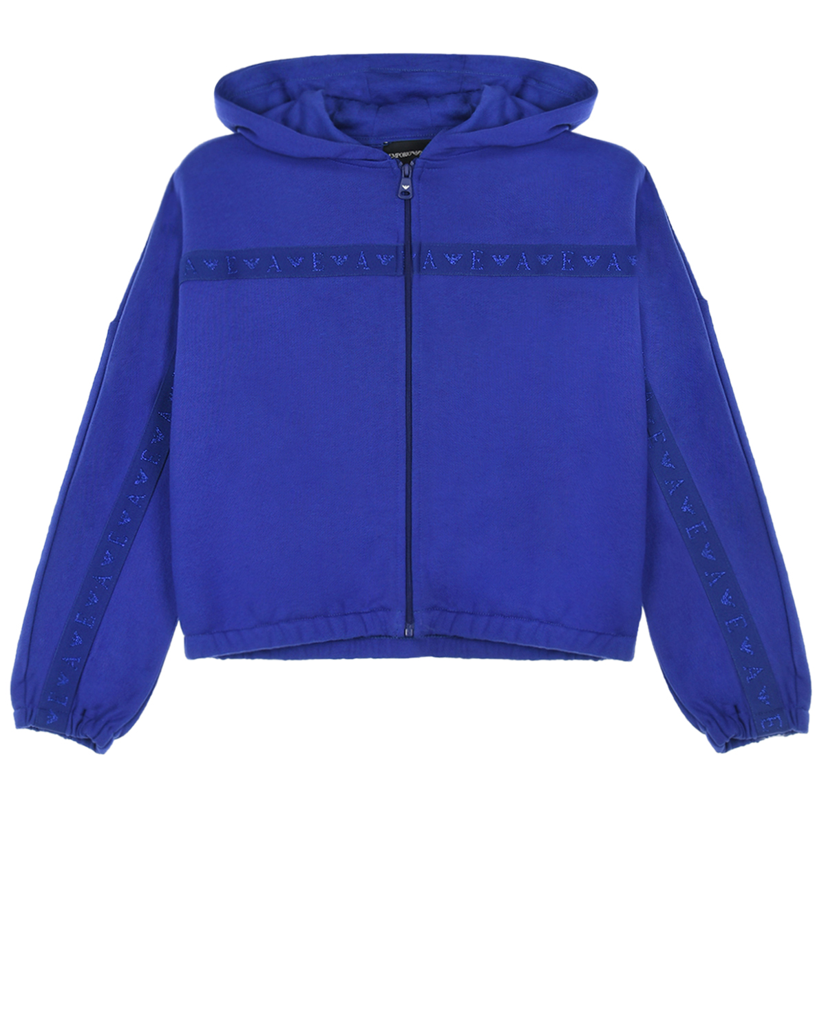Синяя спортивная куртка с люрексом Emporio Armani детская, размер 128, цвет синий