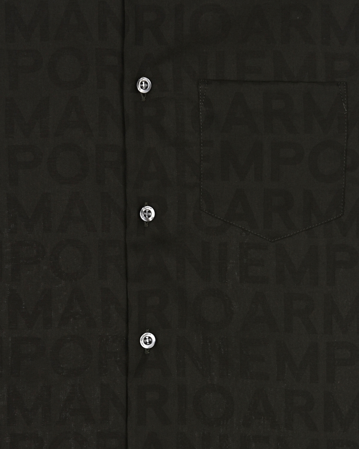 Рубашка из хлопкового жаккарда Emporio Armani детская, размер 128, цвет хаки - фото 3