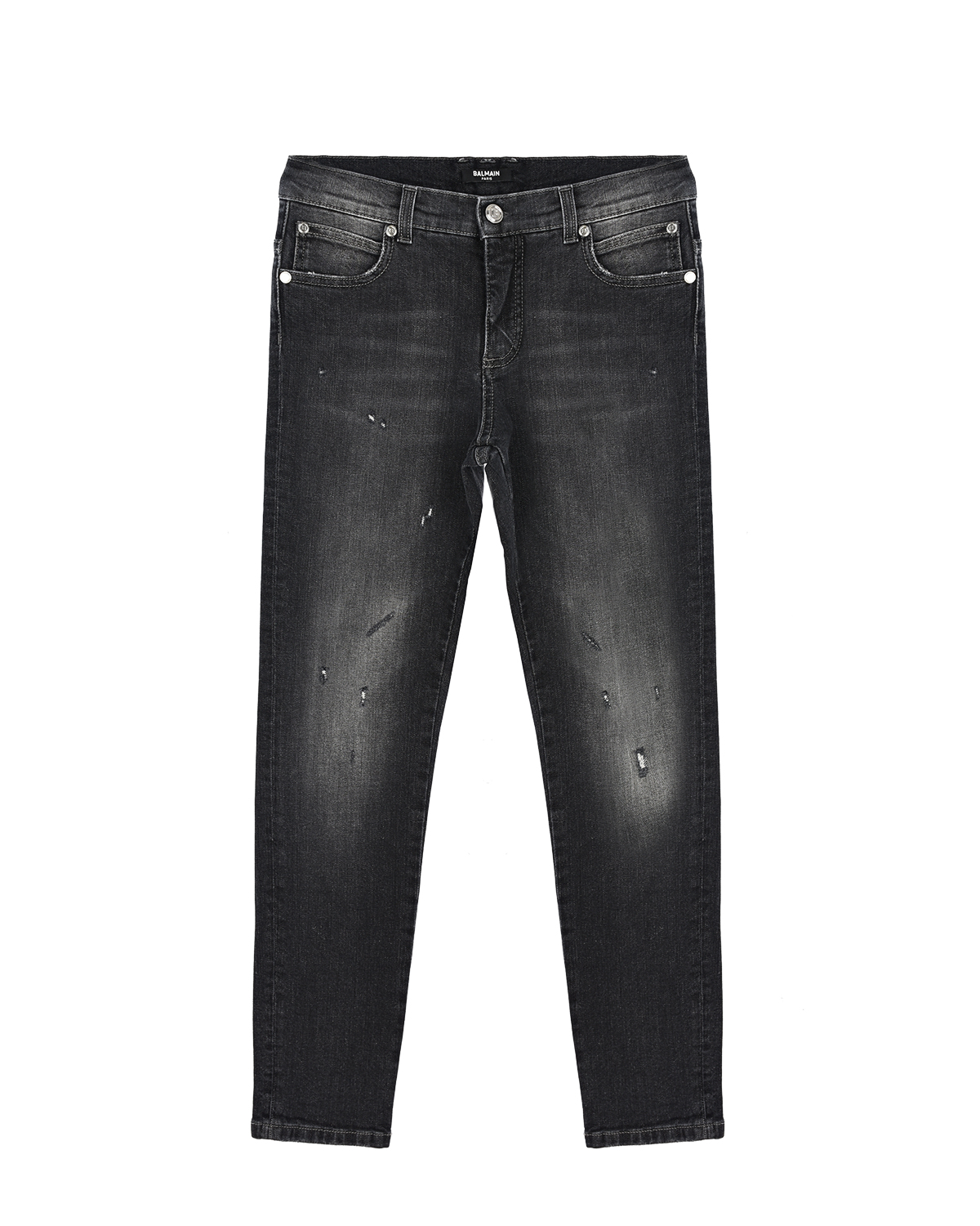 Черные джинсы с разрезами Balmain детские, размер 152, цвет черный