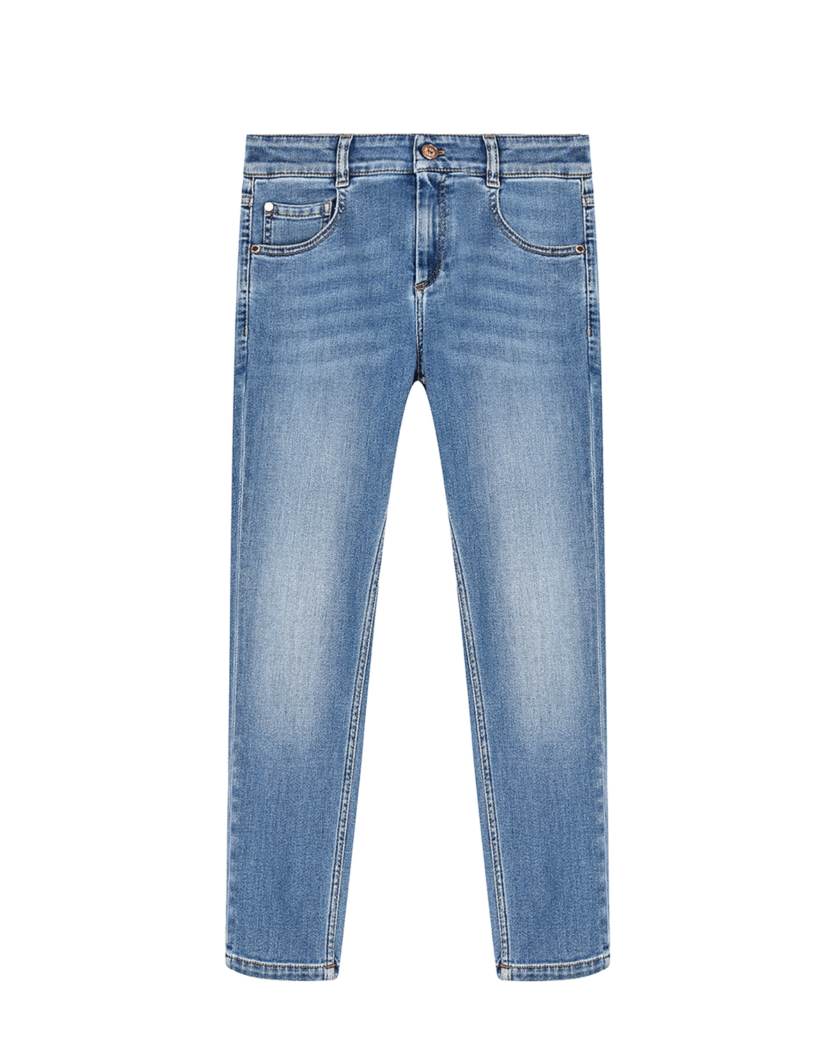 Синие джинсы skinny fit Brunello Cucinelli детские, размер 140, цвет синий - фото 1