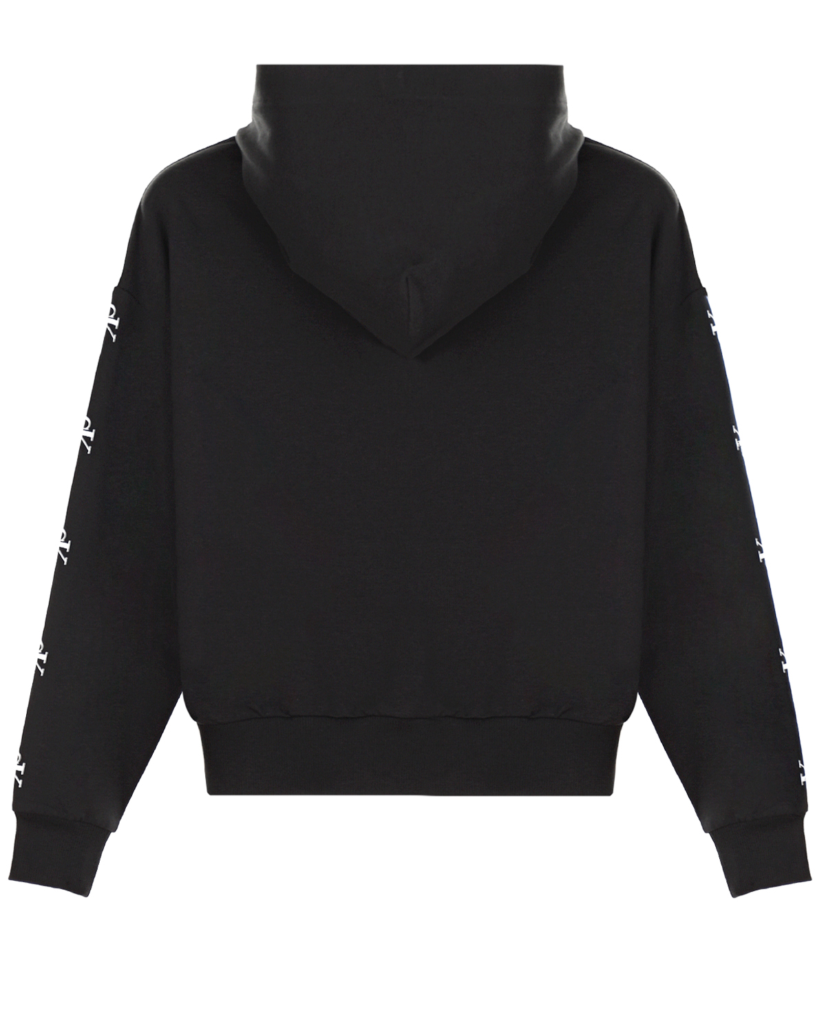 Черная толстовка-худи с белым логотипом Calvin Klein детская, размер 152, цвет черный - фото 2