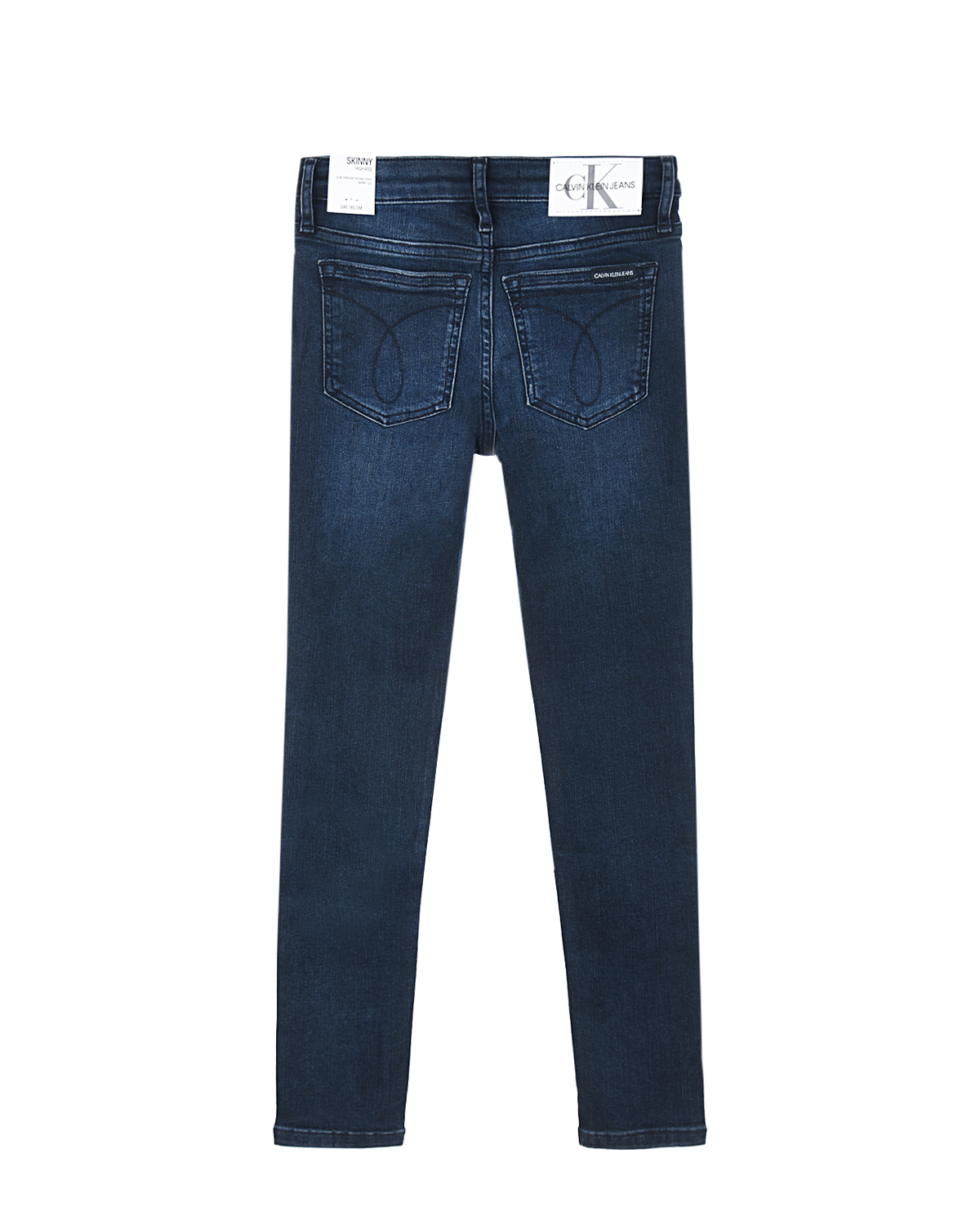 Синие тертые джинсы skinny fit Calvin Klein детские, размер 164, цвет синий - фото 2
