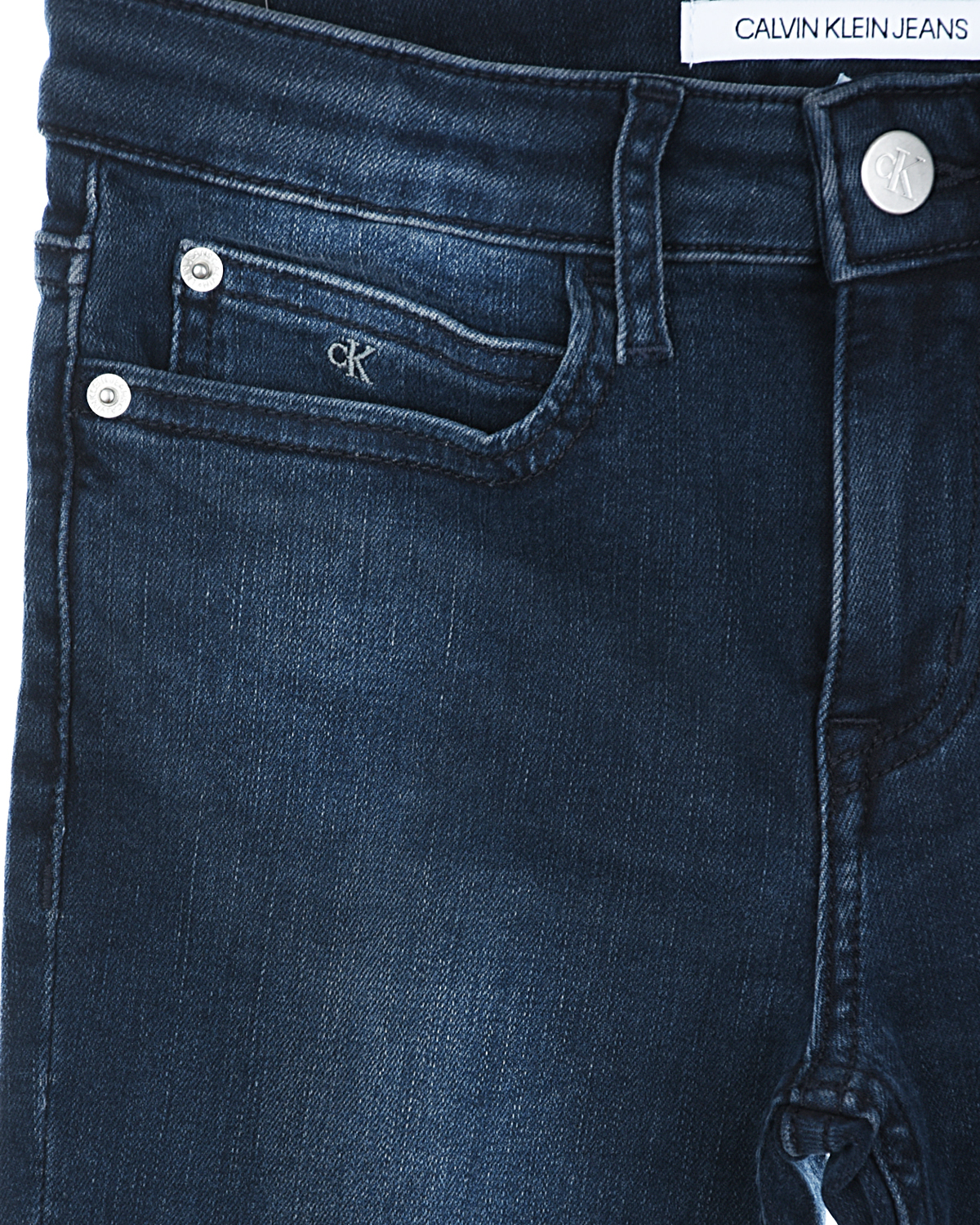 Синие тертые джинсы skinny fit Calvin Klein детские, размер 164, цвет синий - фото 3