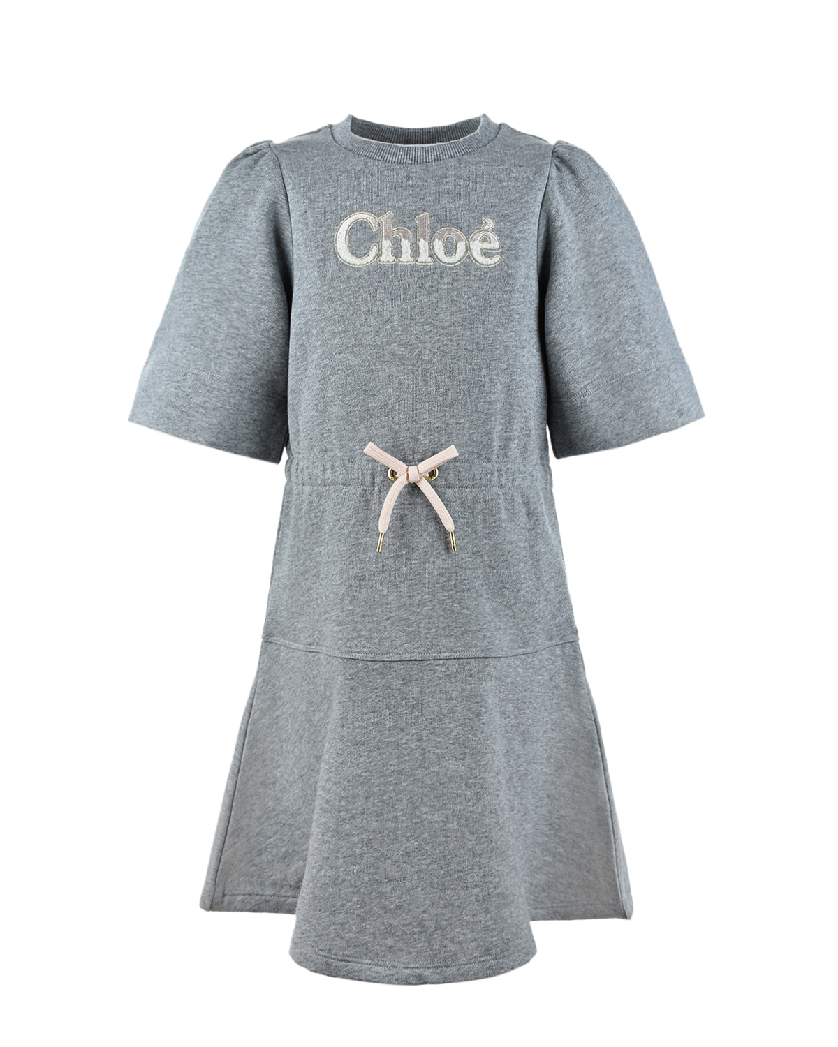 Серое утепленное платье Chloe детское, размер 128, цвет серый - фото 1