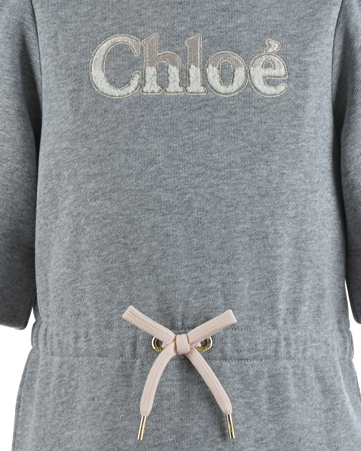 Серое утепленное платье Chloe детское, размер 128, цвет серый - фото 3