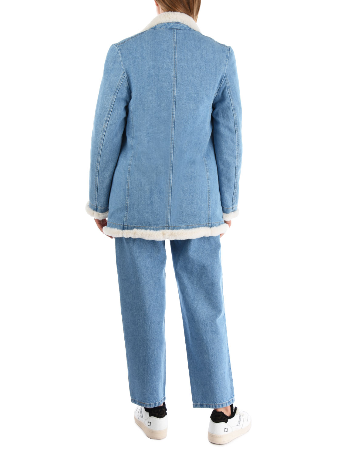 Джинсовая куртка с эко-мехом Forte dei Marmi Couture, размер 40, цвет голубой - фото 3