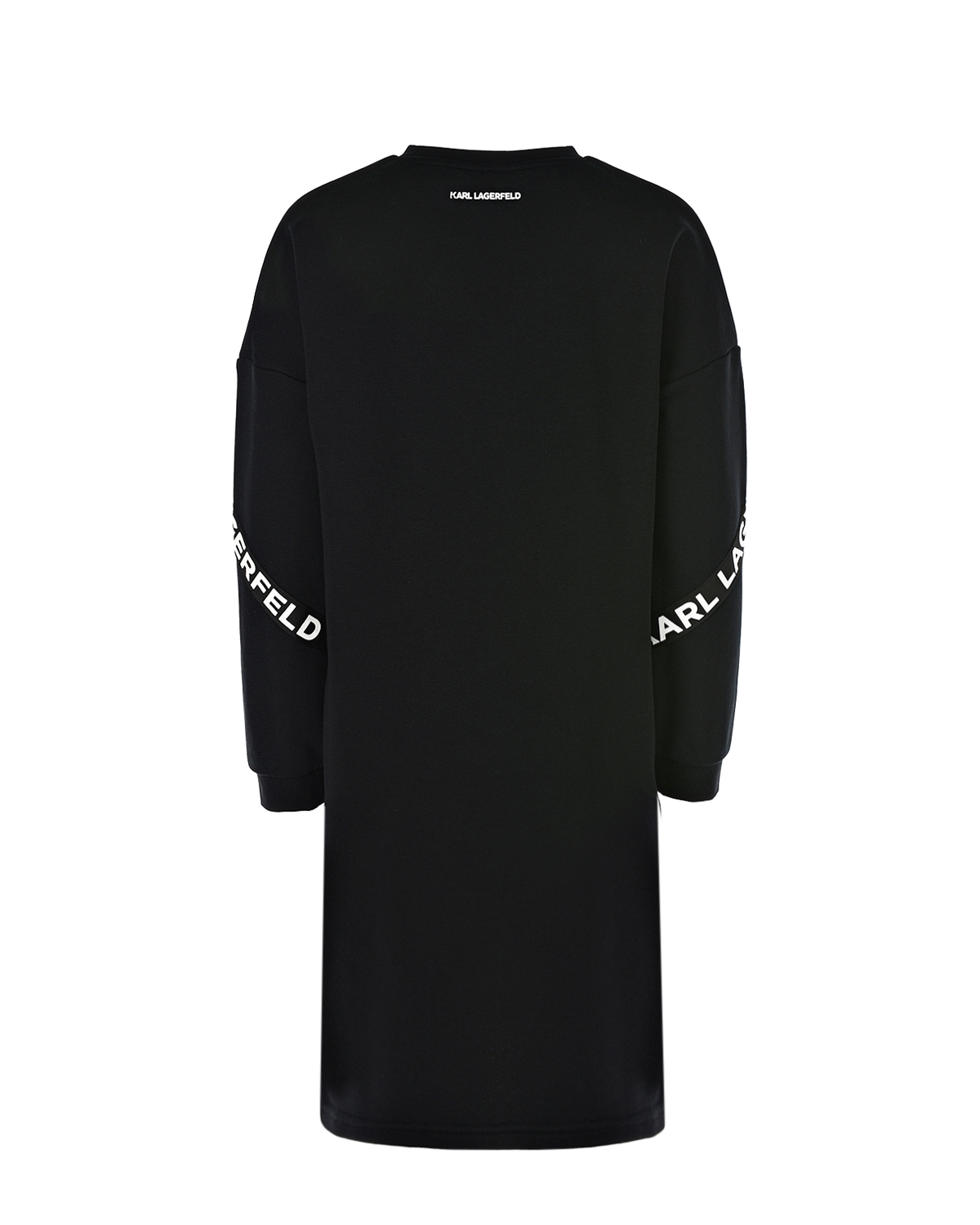 Черное трикотажное платье Karl Lagerfeld kids детское, размер 140, цвет черный - фото 2