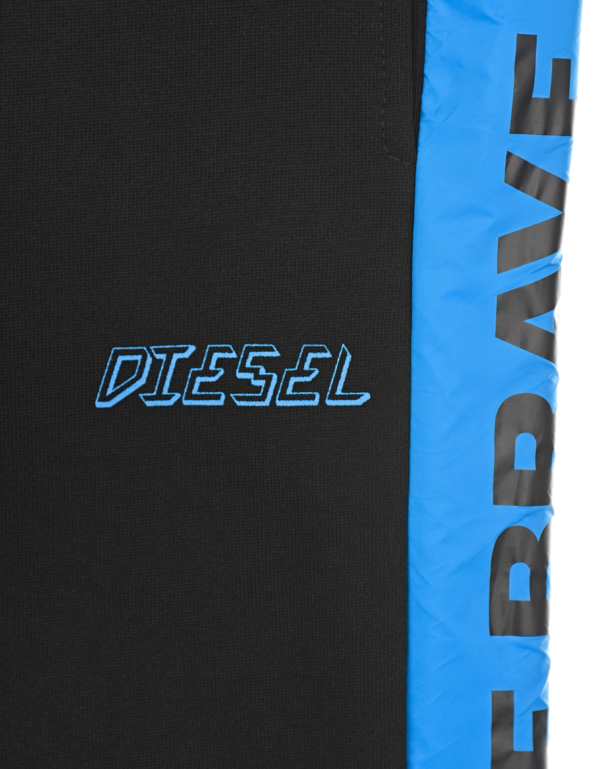 Черные спортивные брюки с синими лампасами Diesel детские, размер 164, цвет черный - фото 3