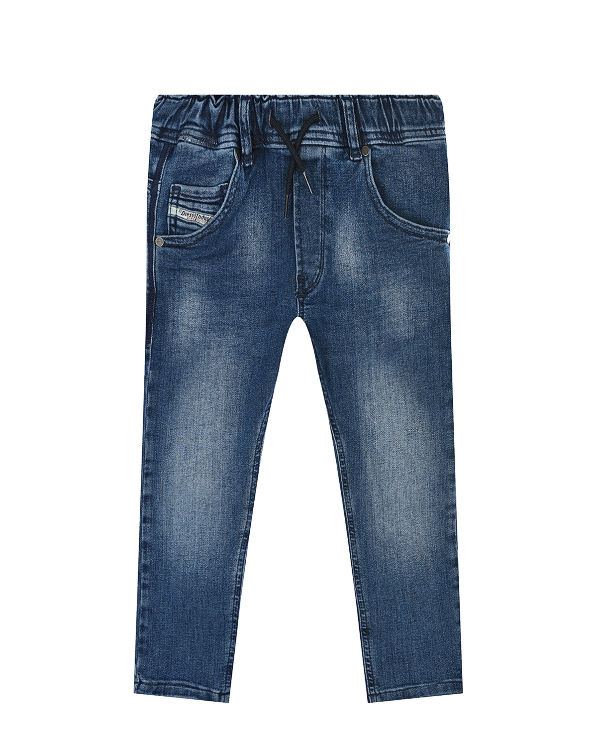 Утепленные синие джинсы на хлопковой подкладке Diesel детские, размер 104, цвет синий