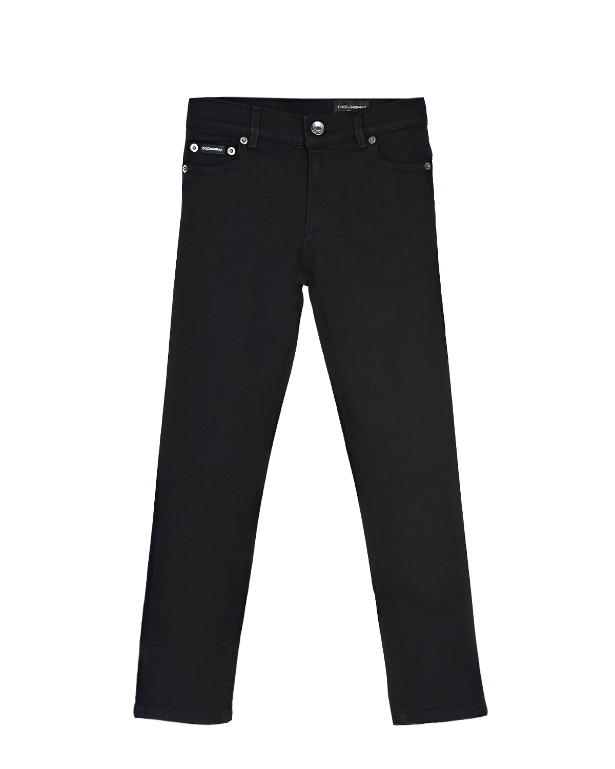 Черные джинсы slim fit Dolce&Gabbana детские, размер 128, цвет черный
