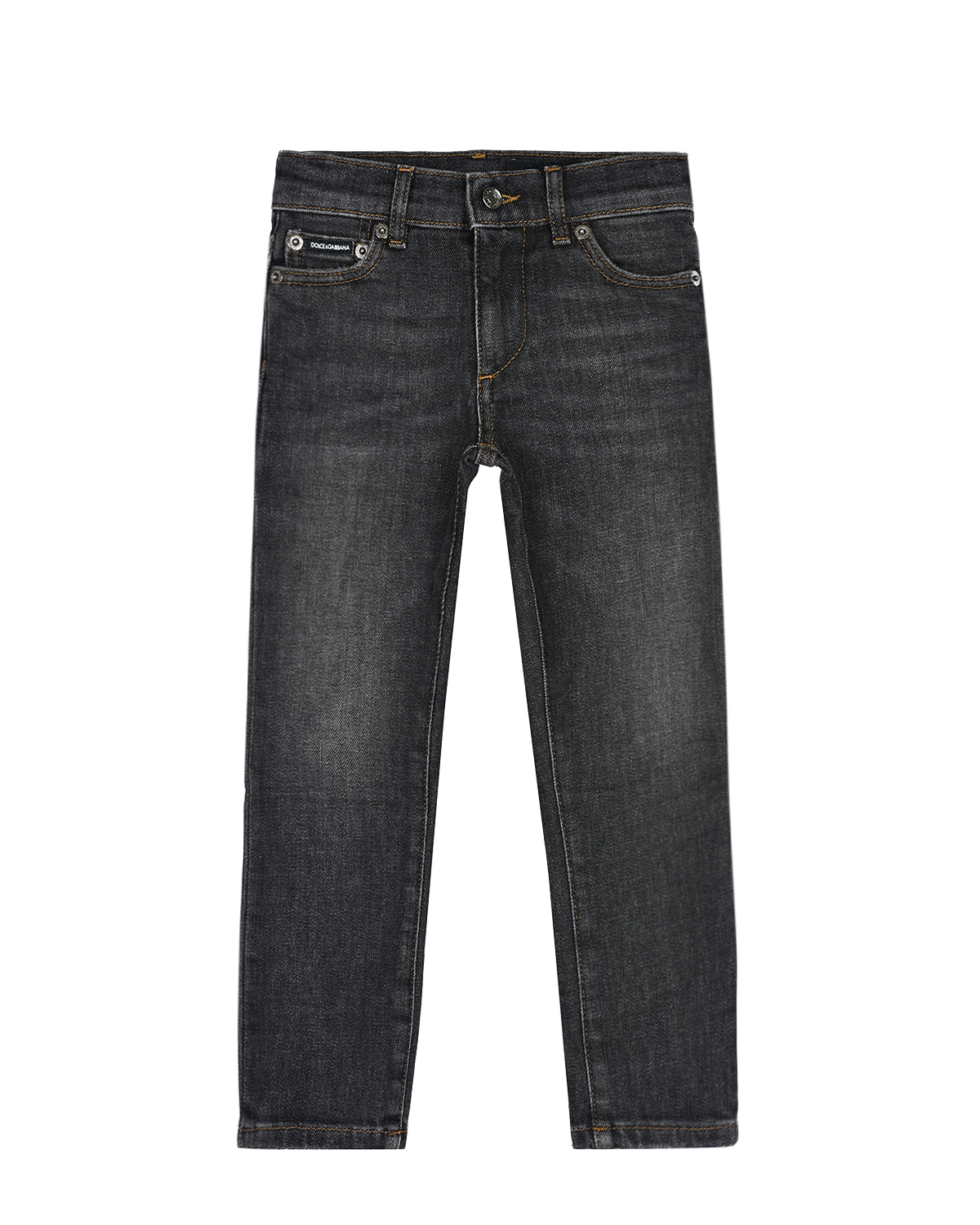 Темно-серые джинсы regular fit Dolce&Gabbana детское, размер 140, цвет нет цвета