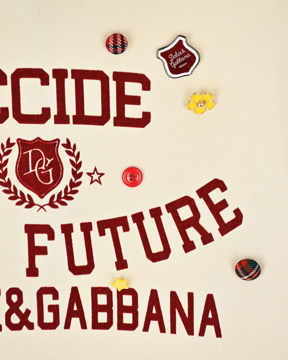 Толстовка-худи с принтом "Decide your future" Dolce&Gabbana детская, размер 140, цвет белый - фото 4