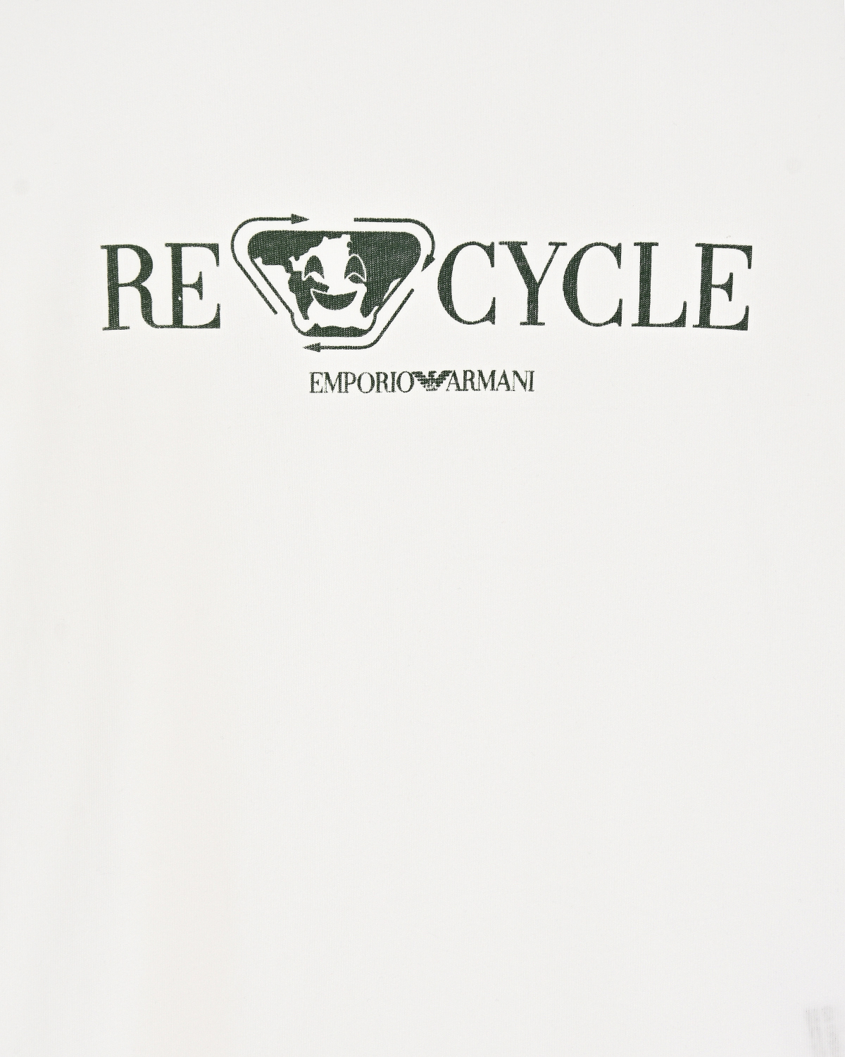 Белая футболка с принтом "recycle" Emporio Armani детская, размер 116, цвет белый - фото 3