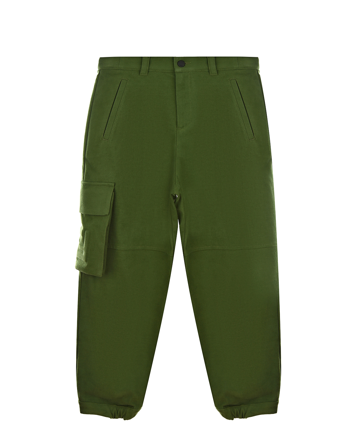 Зеленые брюки с накладным карманом Fendi детские, размер 140, цвет зеленый