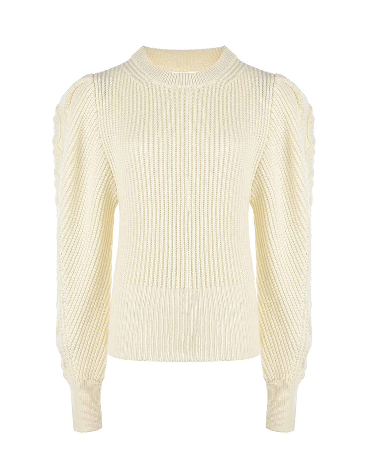 Джемпер молочного цвета с объемными рукавами Forte dei Marmi Couture, размер 40 - фото 1