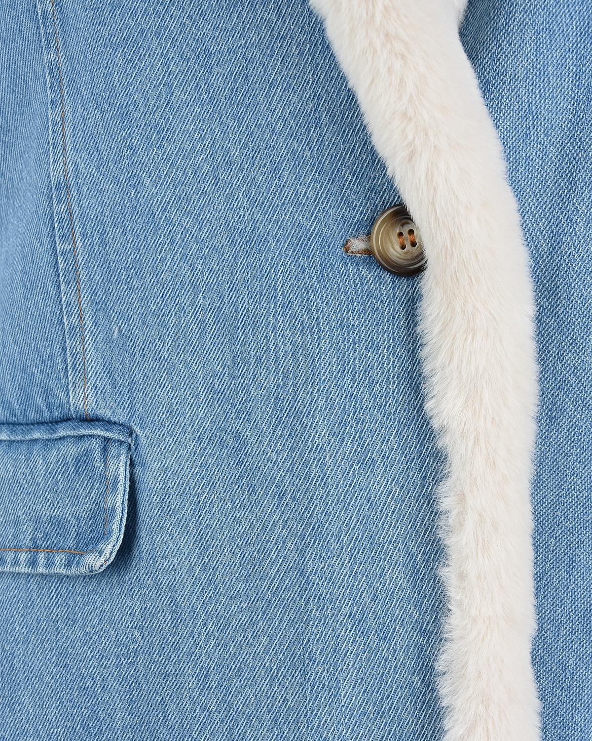 Джинсовая куртка с эко-мехом Forte dei Marmi Couture, размер 40, цвет голубой - фото 8