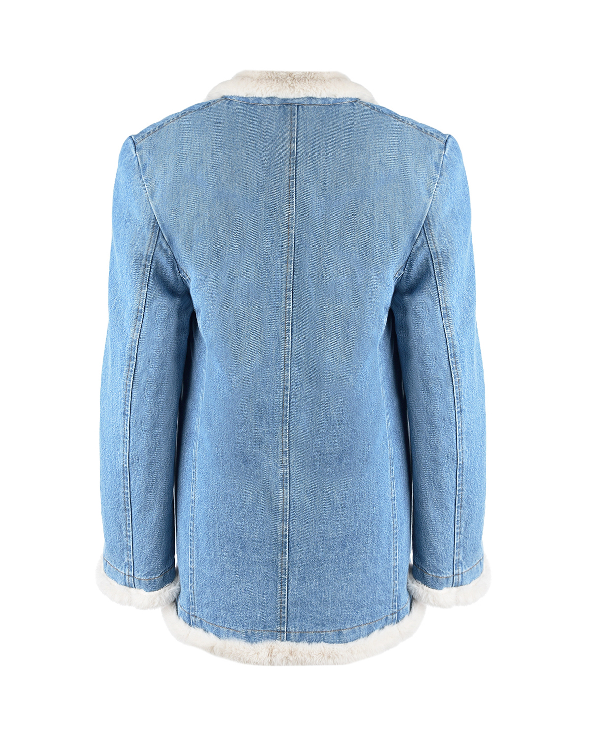 Джинсовая куртка с эко-мехом Forte dei Marmi Couture, размер 40, цвет голубой - фото 5