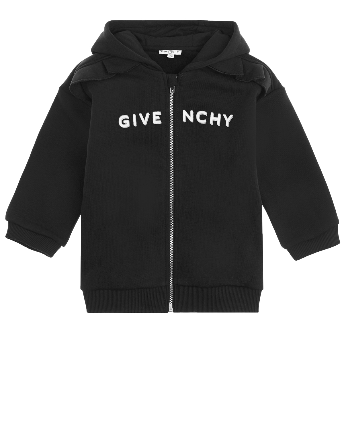 Черная спортивная куртка с рюшами Givenchy детская, размер 86, цвет черный - фото 1