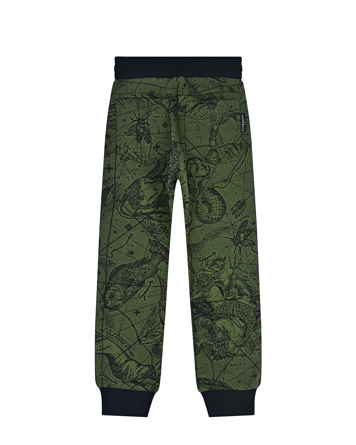 Зеленые спортивные брюки с принтом Givenchy детские, размер 116, цвет зеленый - фото 2