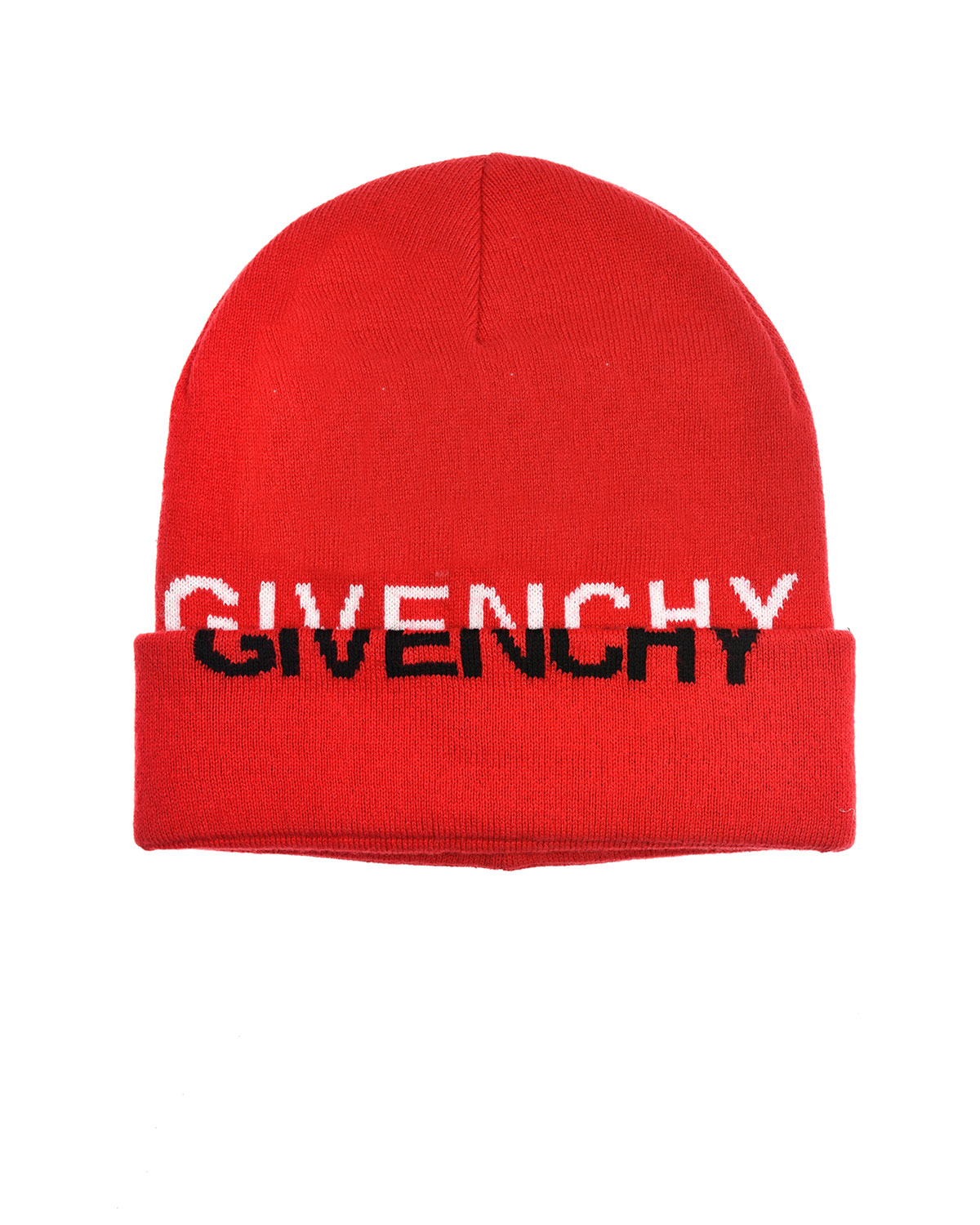 Красная шапка с черно-белым логотипом Givenchy детская, размер unica, цвет красный