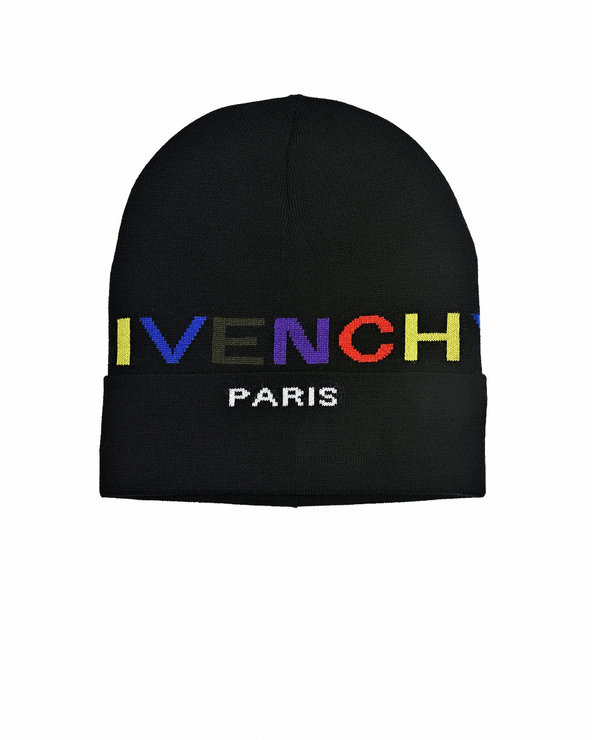 Черная шапка с разноцветным логотипом Givenchy детская, размер unica
