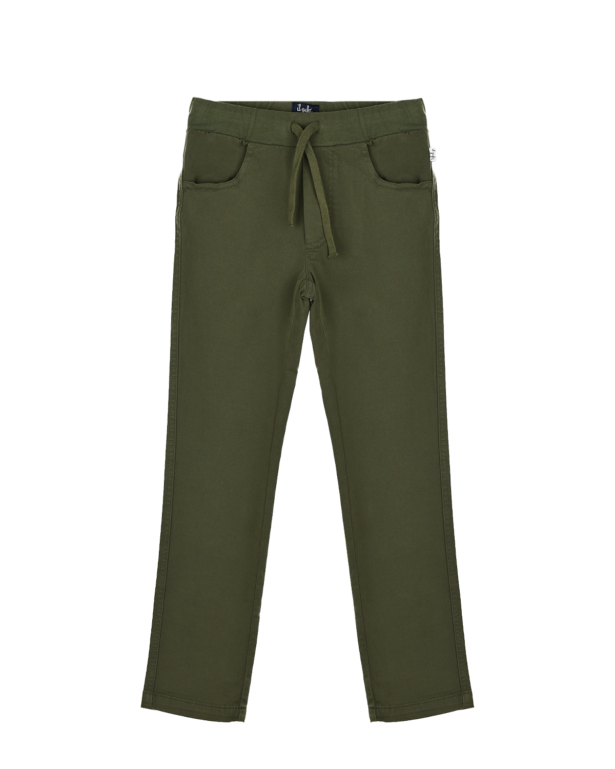 Зеленые брюки с поясом на кулиске IL Gufo детские, размер 116, цвет зеленый