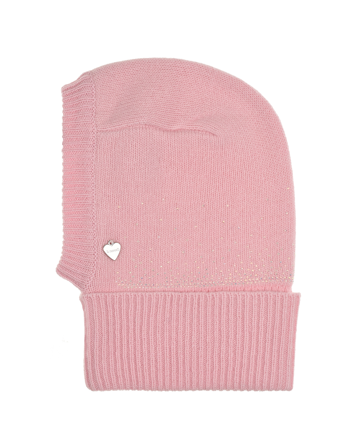 Розовая шапка-шлем со стразами Il Trenino детская, размер 45/47, цвет розовый