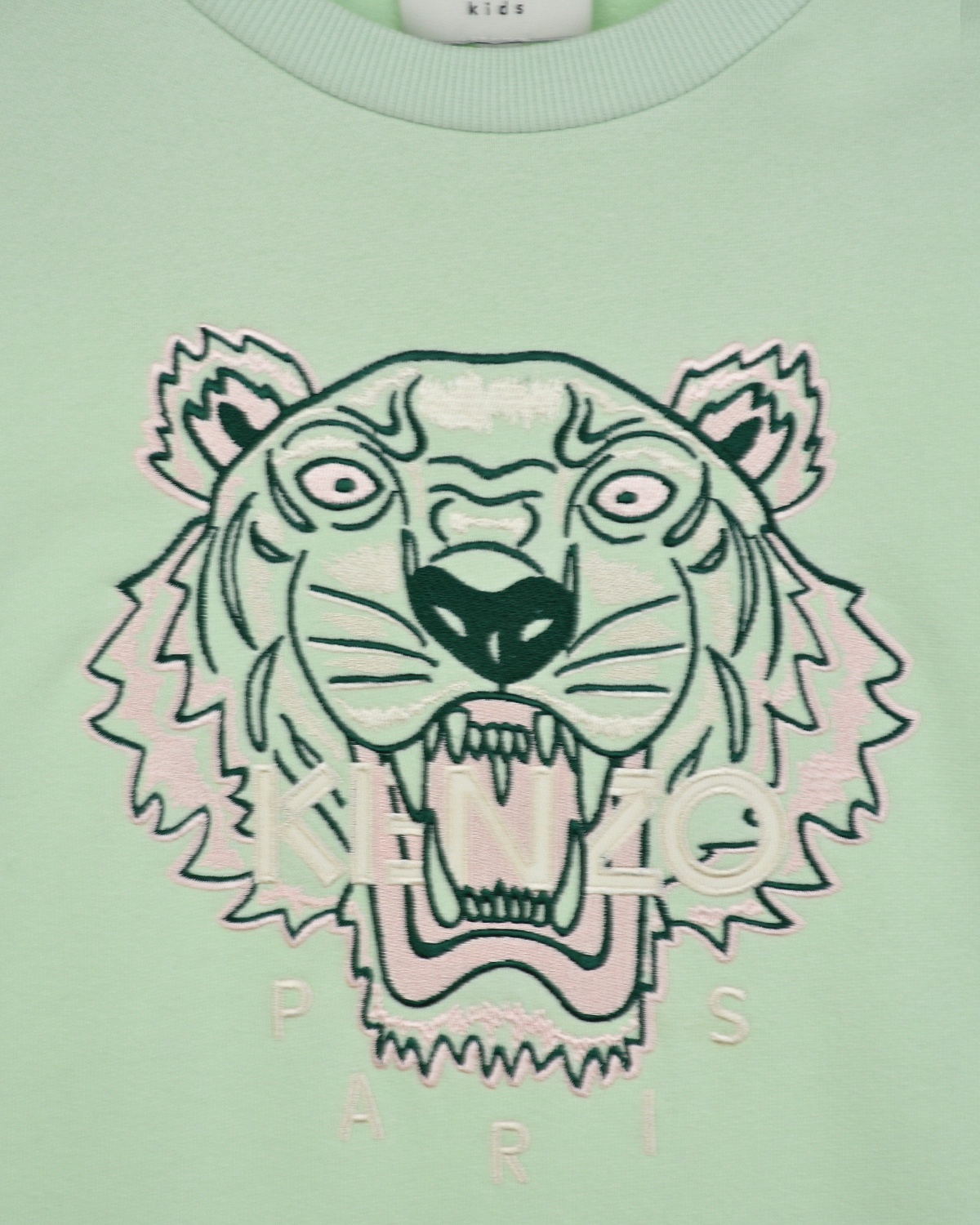 Свитшот мятного цвета с принтом "тигр" KENZO детский, размер 116 - фото 3