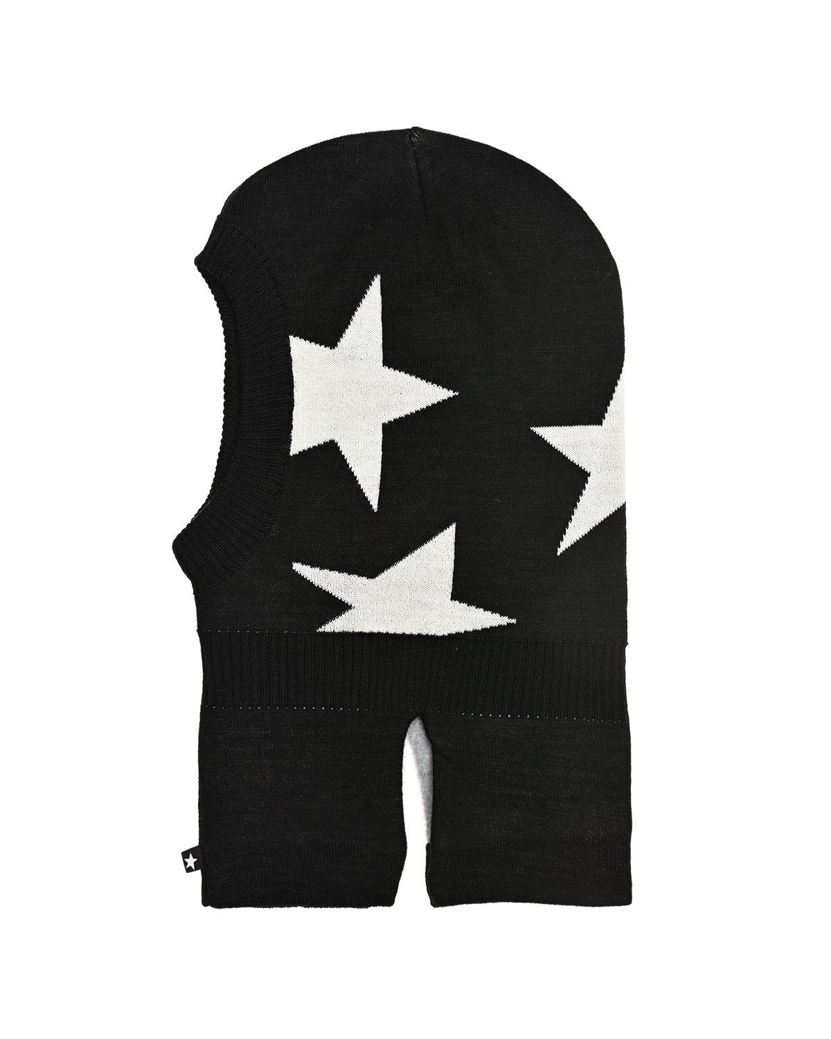 Черная шапка-шлем с принтом "звезды" Molo детская, размер 92, цвет черный - фото 1