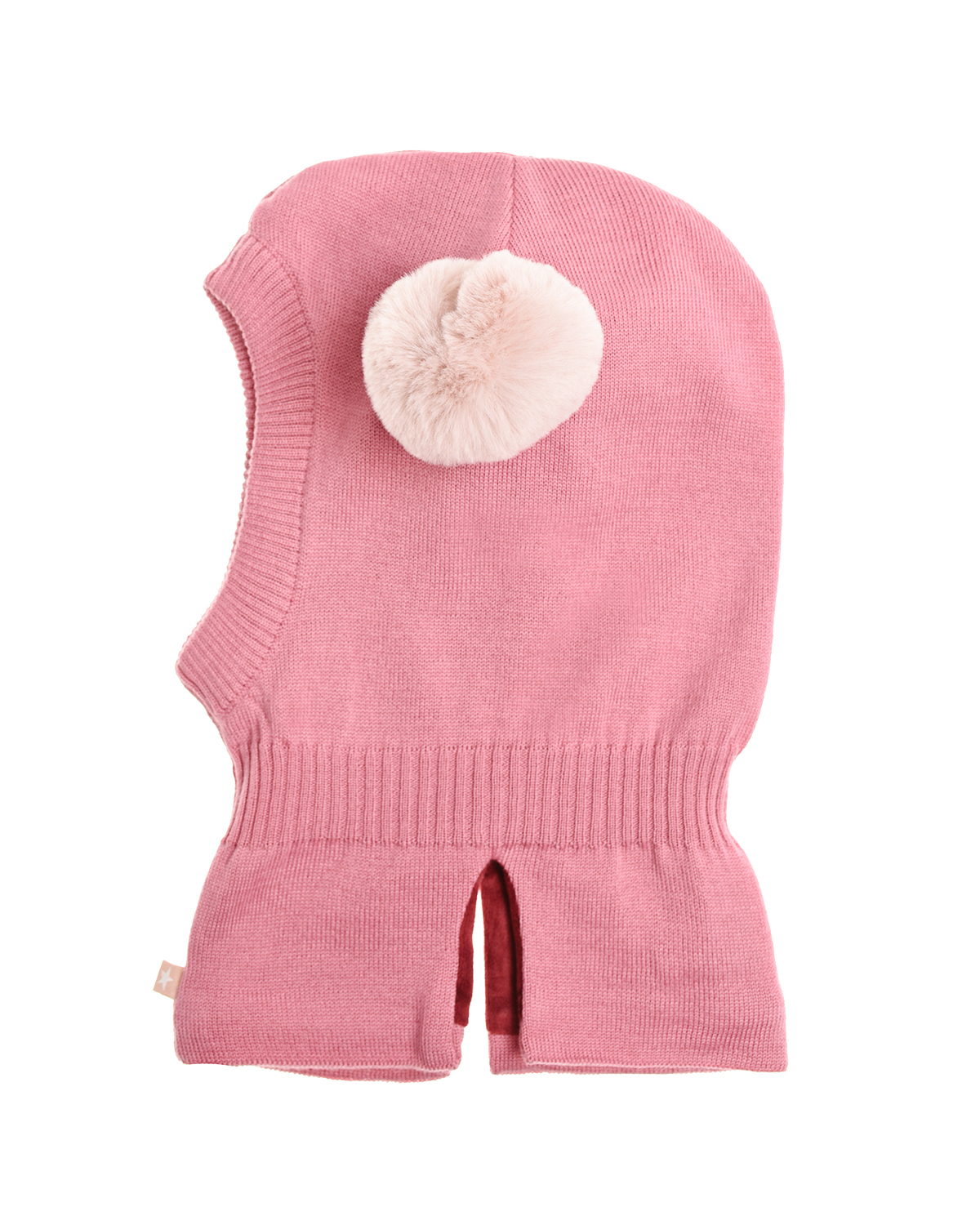 Розовая шапка-шлем с помпонами Molo детская, размер 92, цвет розовый - фото 1