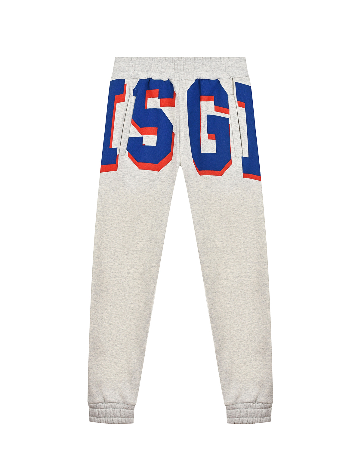 Серые спортивные брюки с синим логотипом MSGM детские, размер 152, цвет серый - фото 1