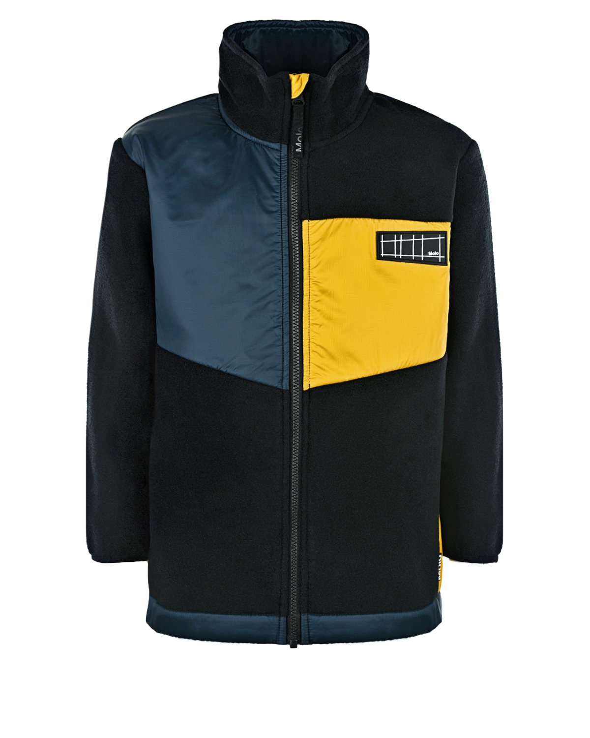 Спортивная куртка color block Molo детская, размер 128, цвет черный - фото 1