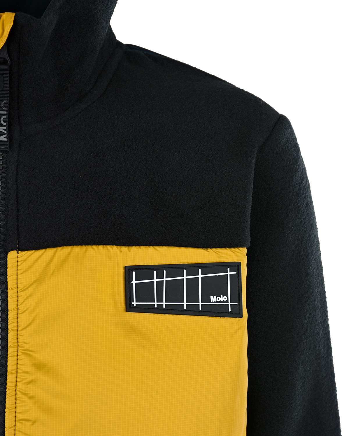 Спортивная куртка color block Molo детская, размер 128, цвет черный - фото 3