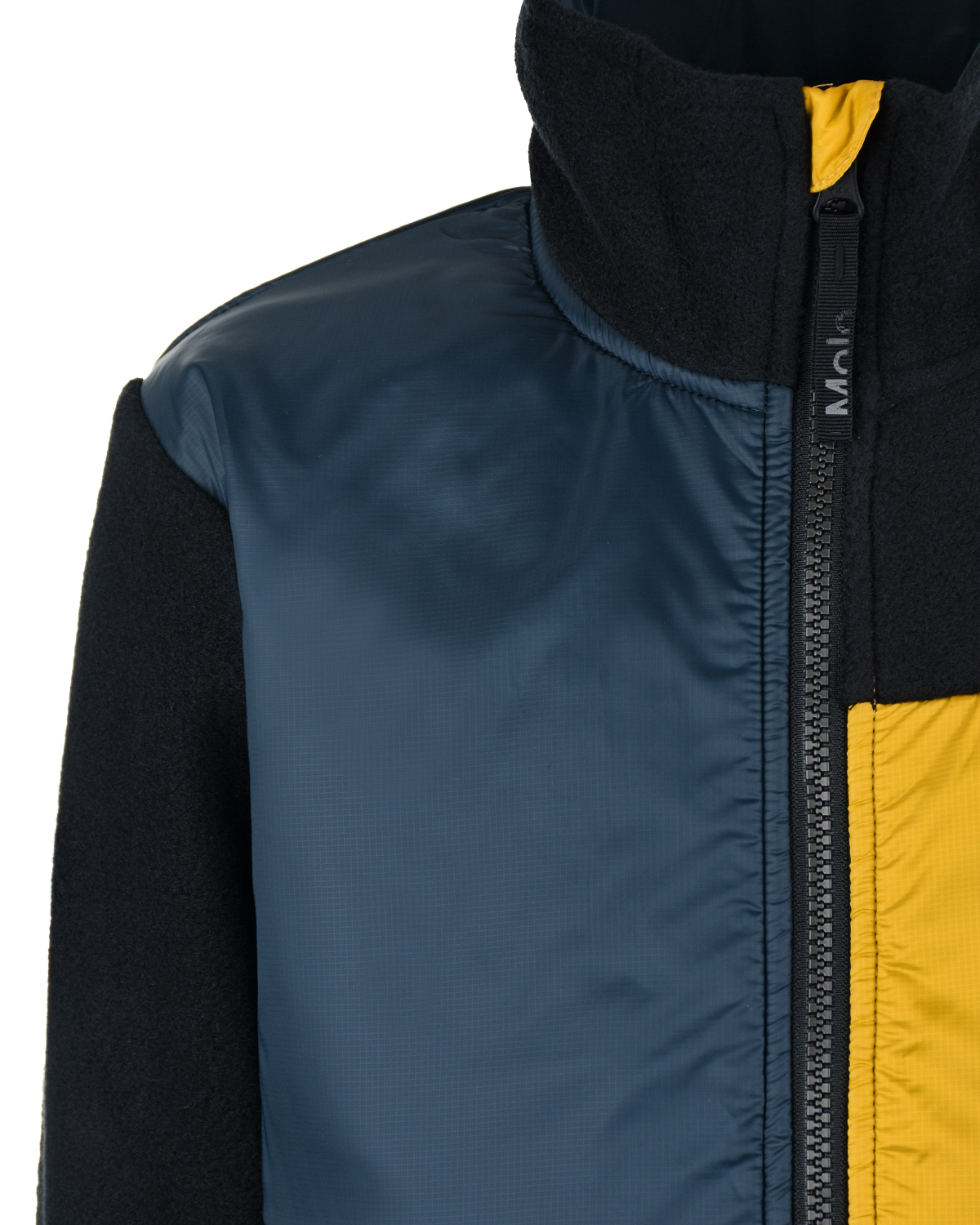 Спортивная куртка color block Molo детская, размер 128, цвет черный - фото 4