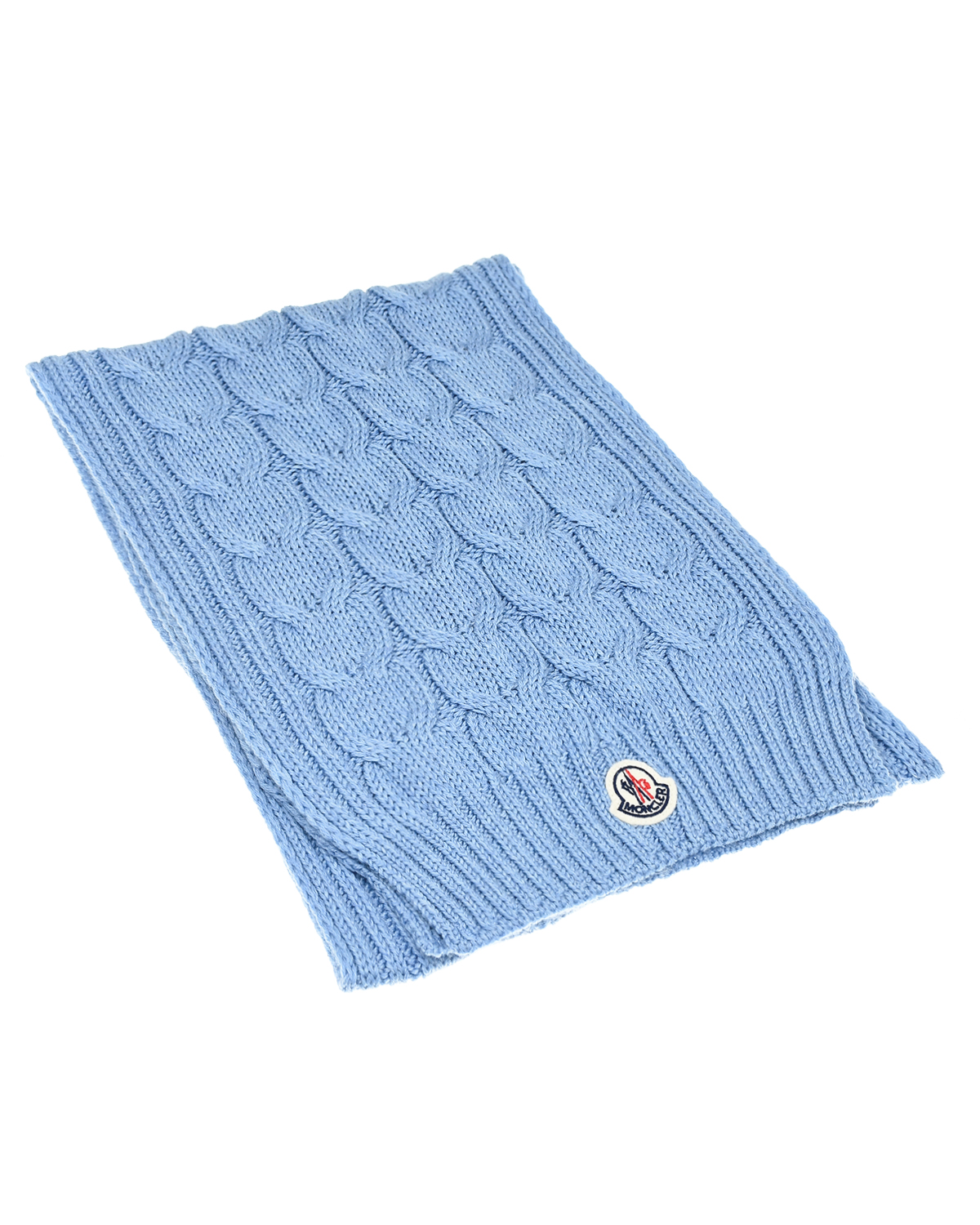 Голубой шарф из шерсти (140х25 см) Moncler детский, размер M